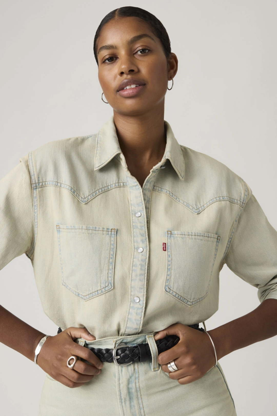 Levi's Chemise Western Teodora - Femme - Noir / Chipped Black Oyster Top - XS
