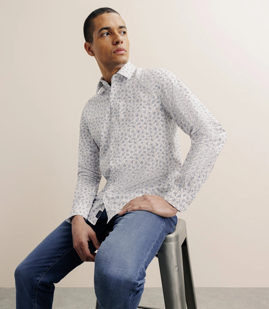 IZAC - Chemise imprimée à fleurs blanche
