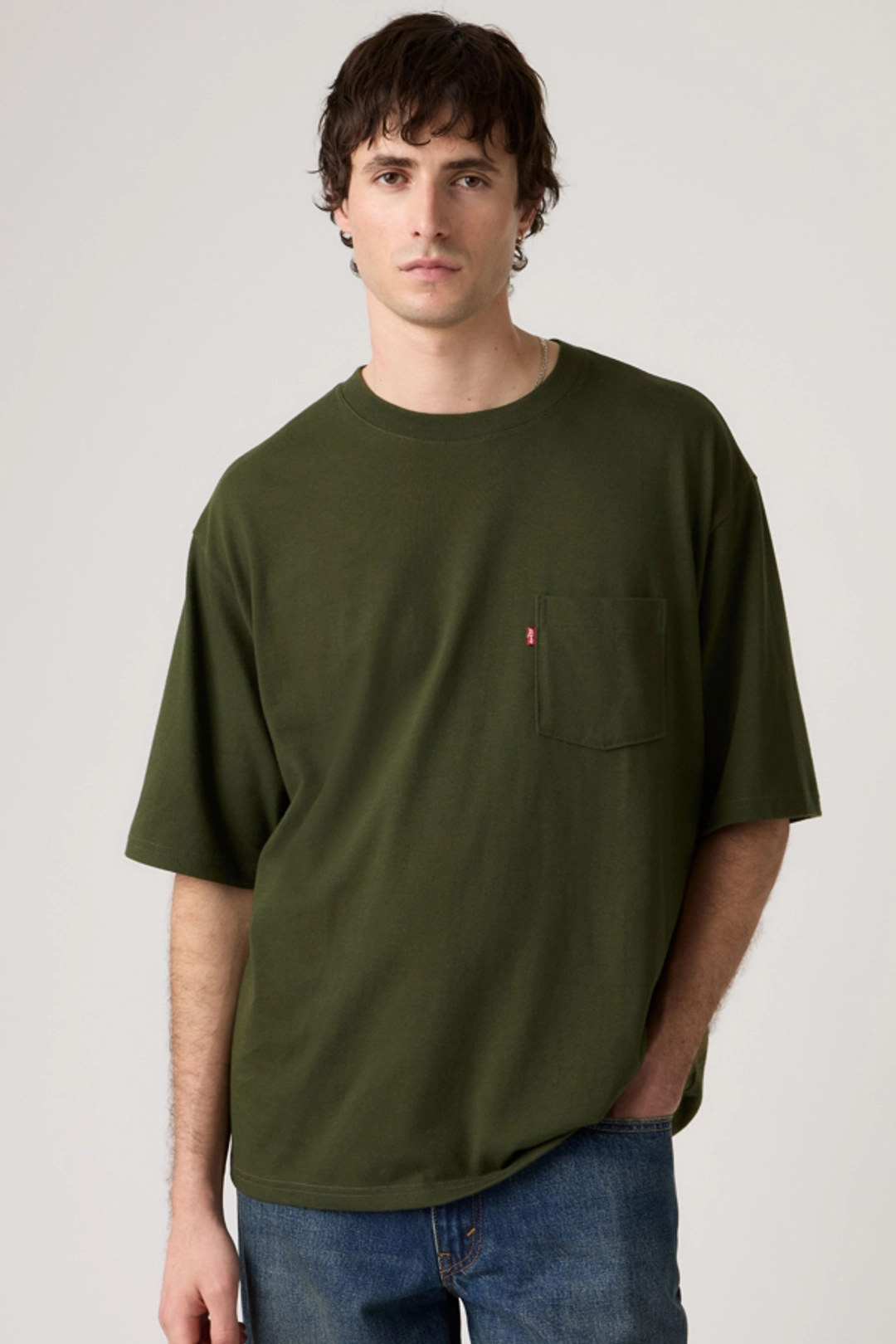 Levi's T Shirt À Poche Manche Mi Longue - Homme - Noir / Jet Black - 2XL