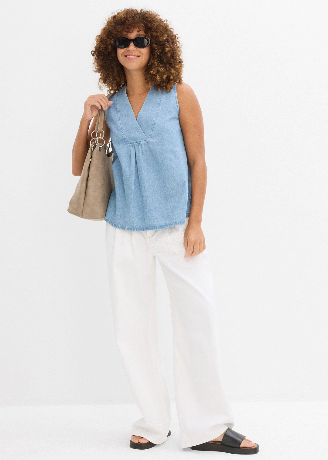 Blouse sans manches en jean