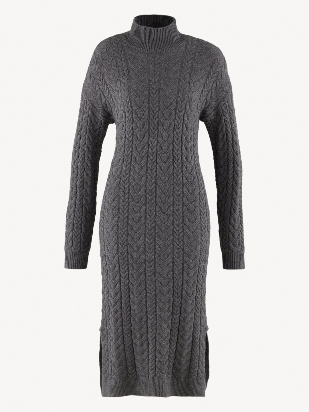 Robe en tricot gris - S