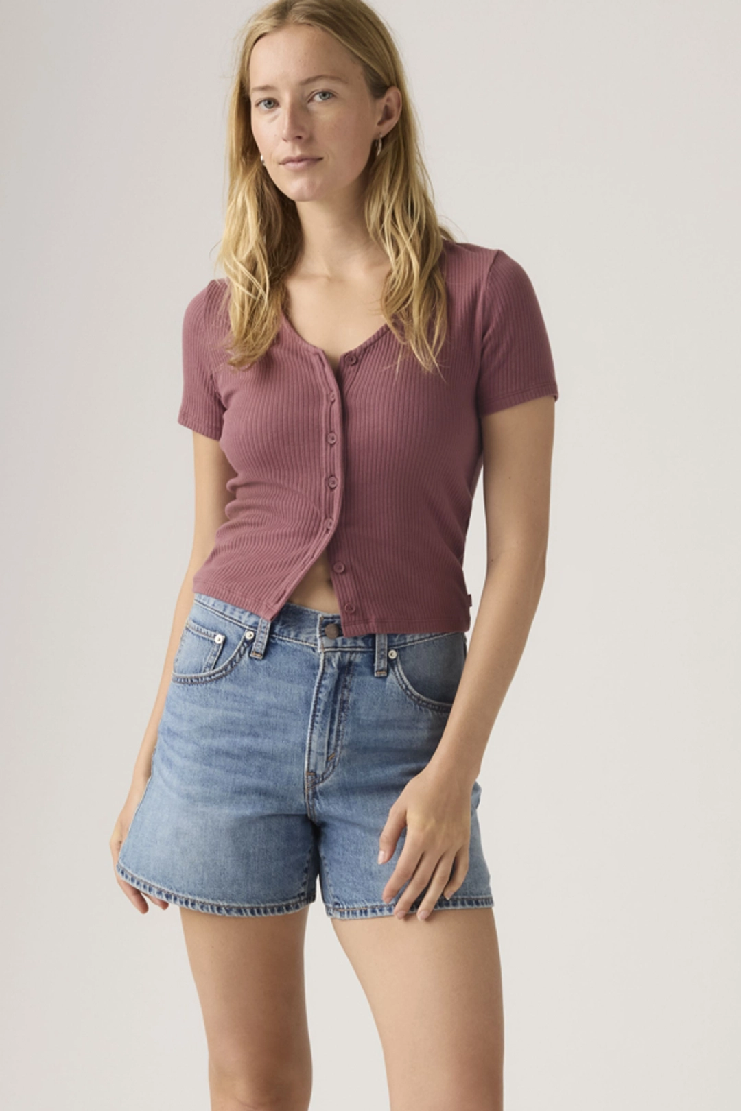 Levi's Short Cinch Mi Cuisse - Femme - Blanc / Blank Impact - 32