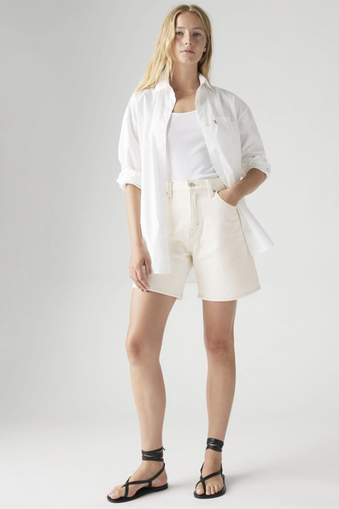 Levi's Short Baggy Taille Haute - Femme - Bleu / Far And Wide Short - 34