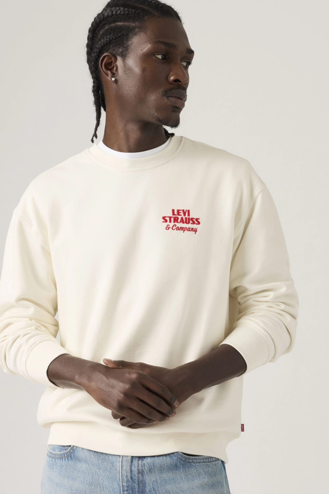 Levi's Sweat Shirt Col Rond Graphique Relaxed - Homme - Gris / Light Heather Grey - XL