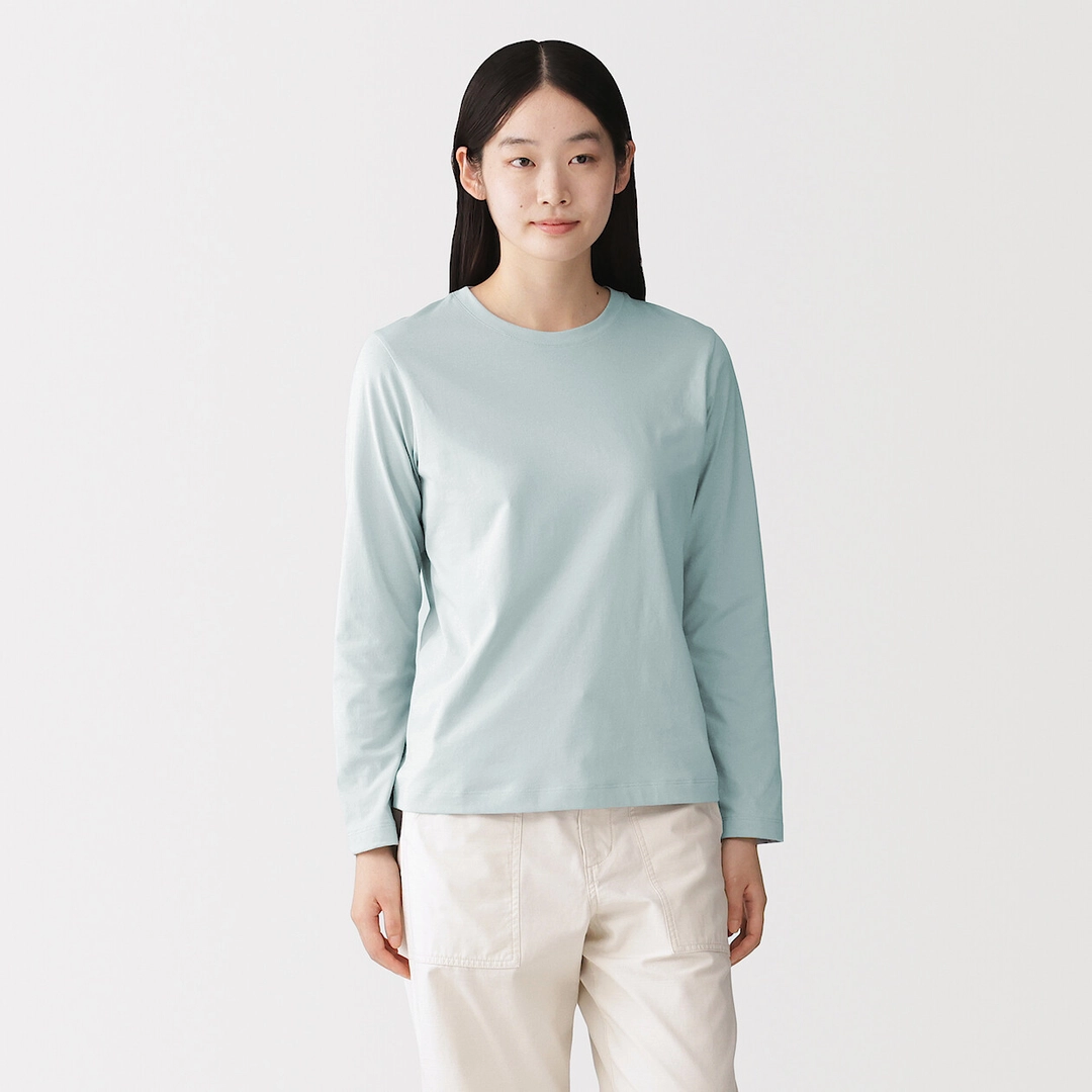 T‐shirt manches longues en coton mélangé pour femme