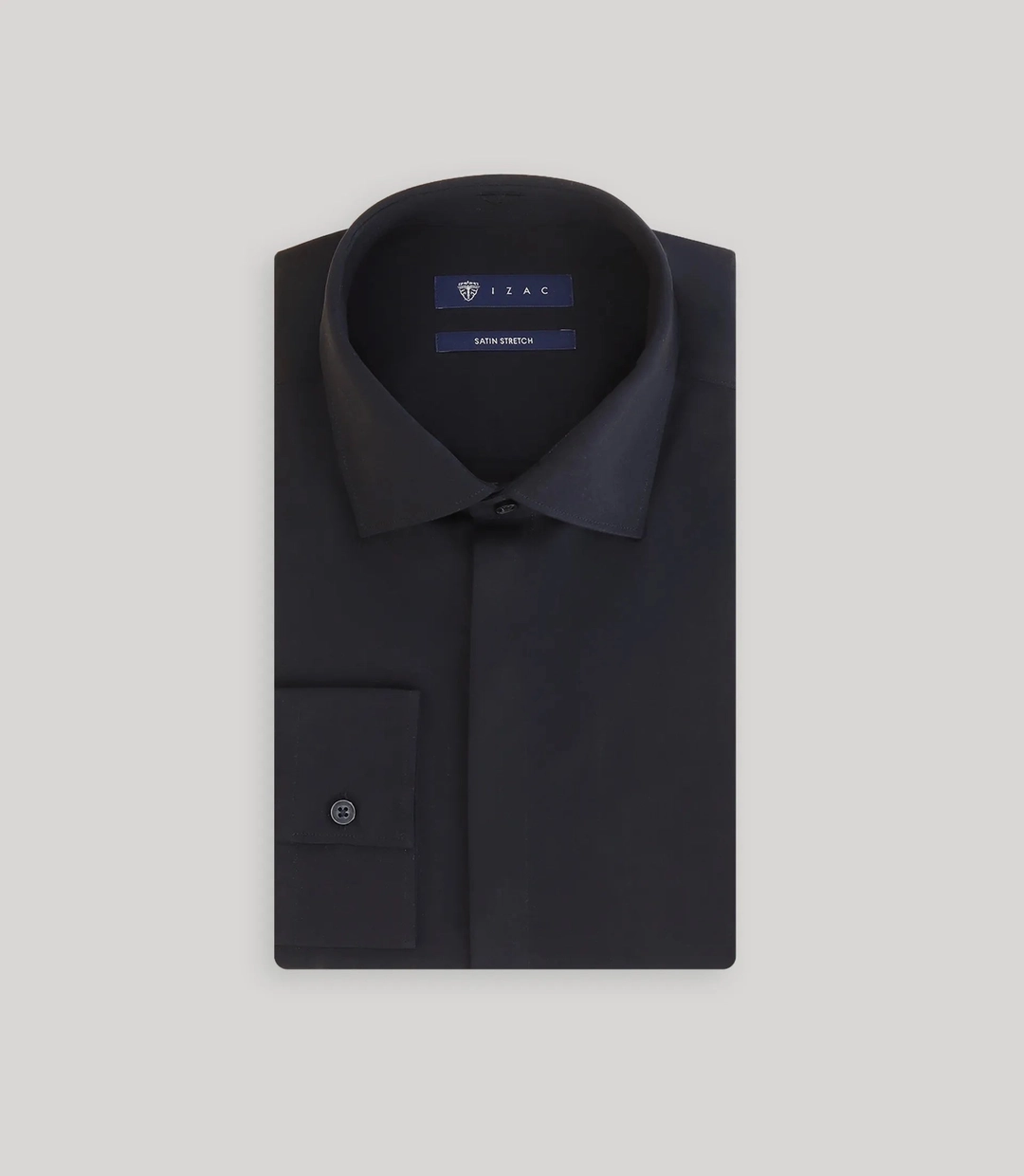 IZAC - Chemise ajustée col italien noire