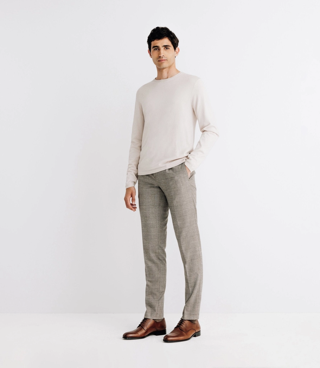 IZAC - Pull col roulé en laine mérinos beige