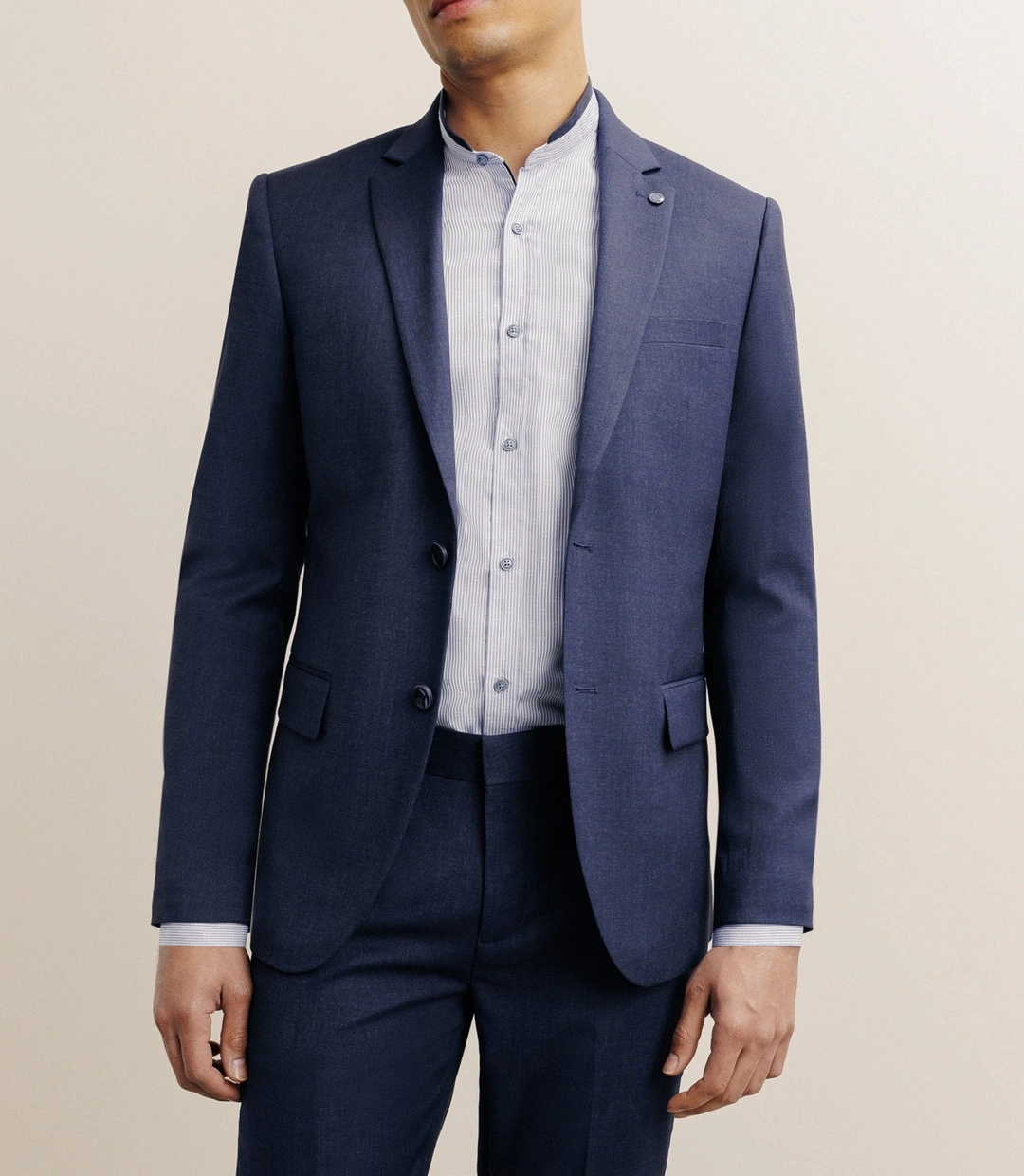 IZAC - Costume avec 2 boutons bleu denim