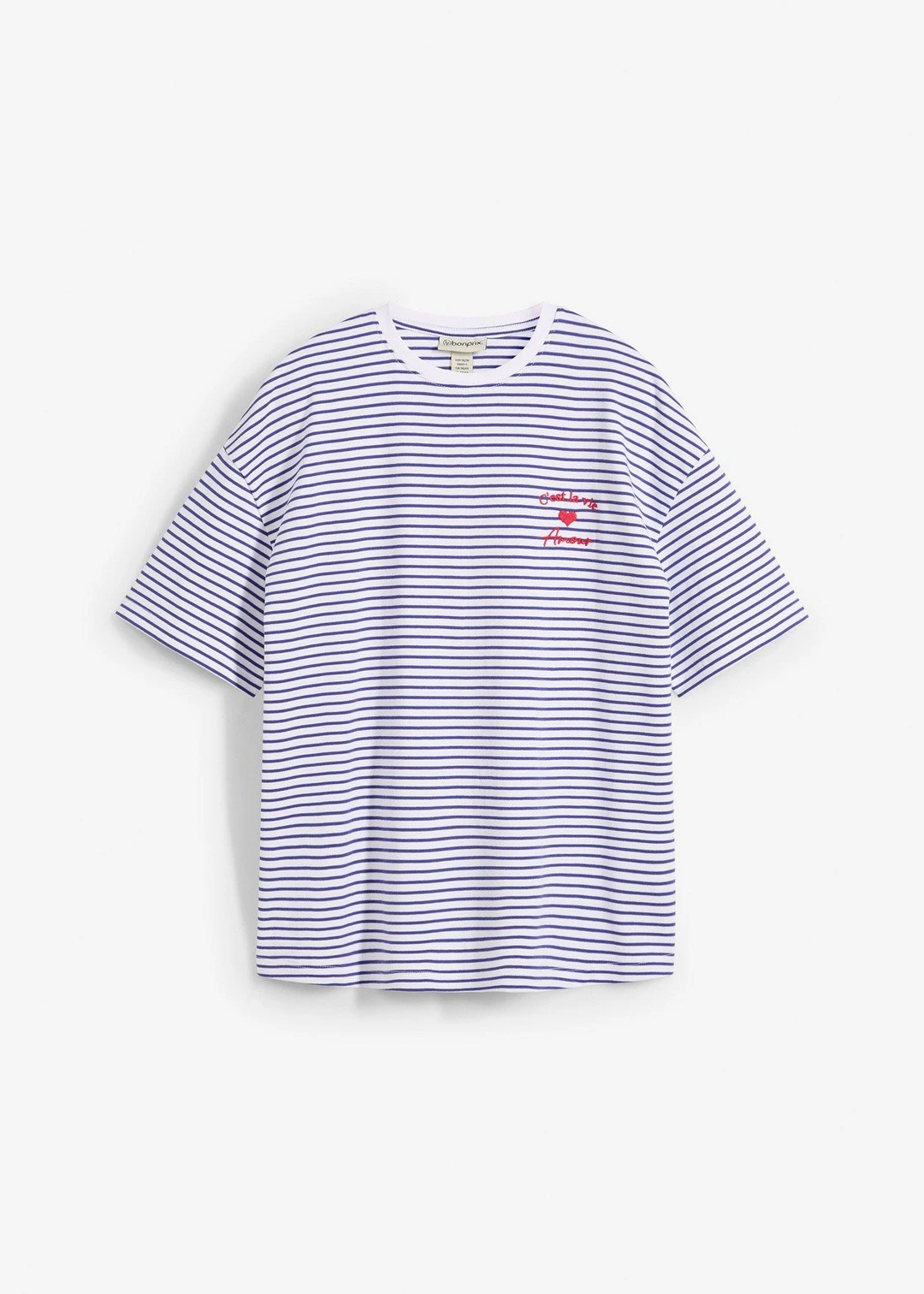 T-shirt rayé avec broderie