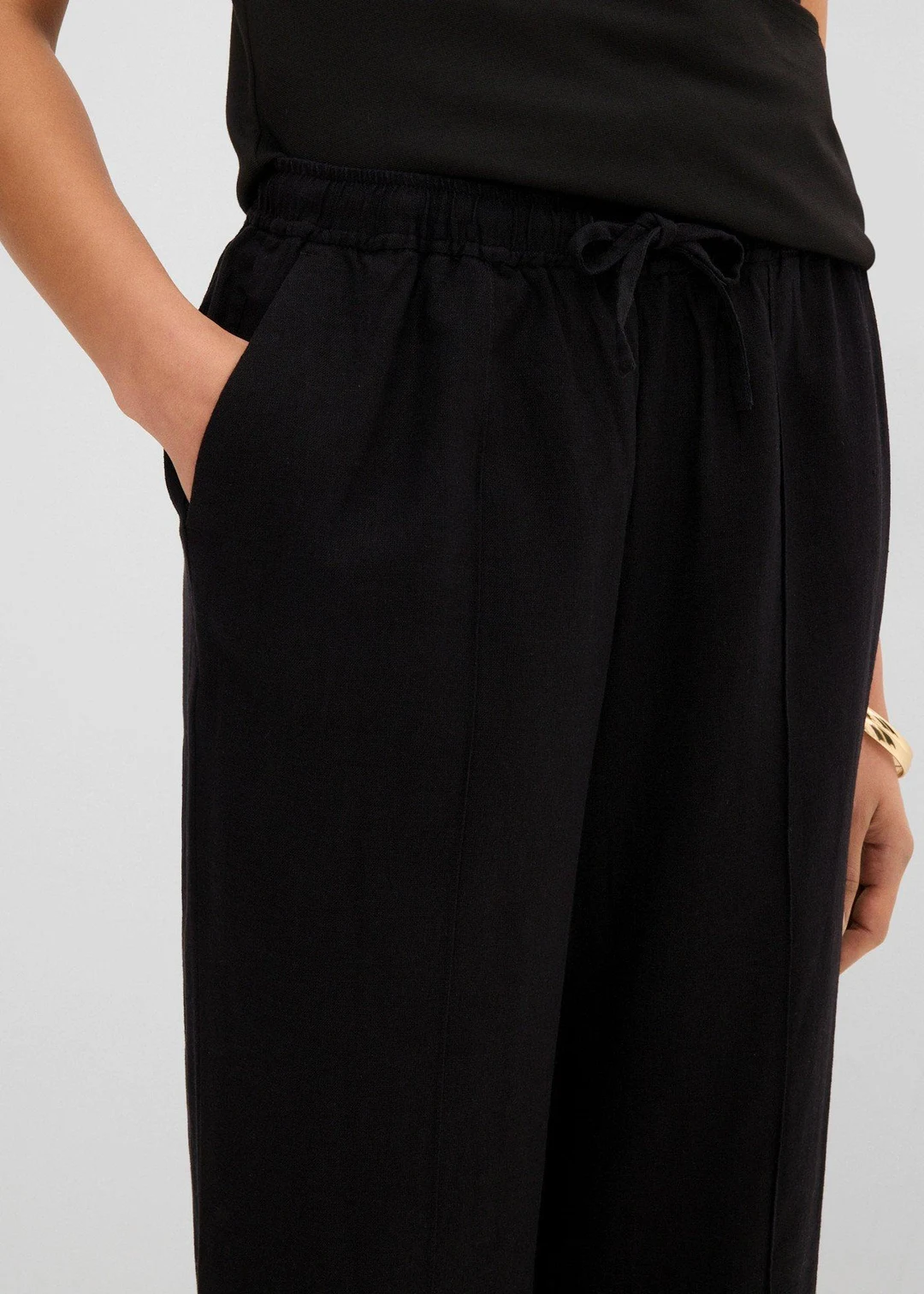 Pantalon palazzo léger en lin et viscose - 2