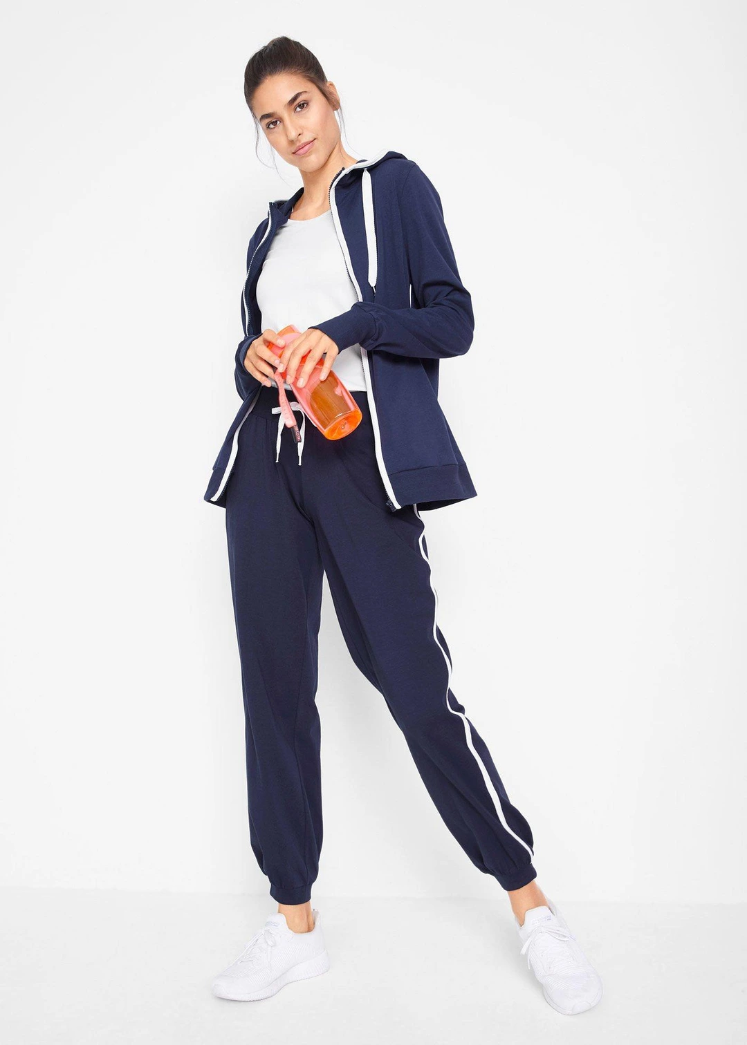 Sweat zippé en coton extensible