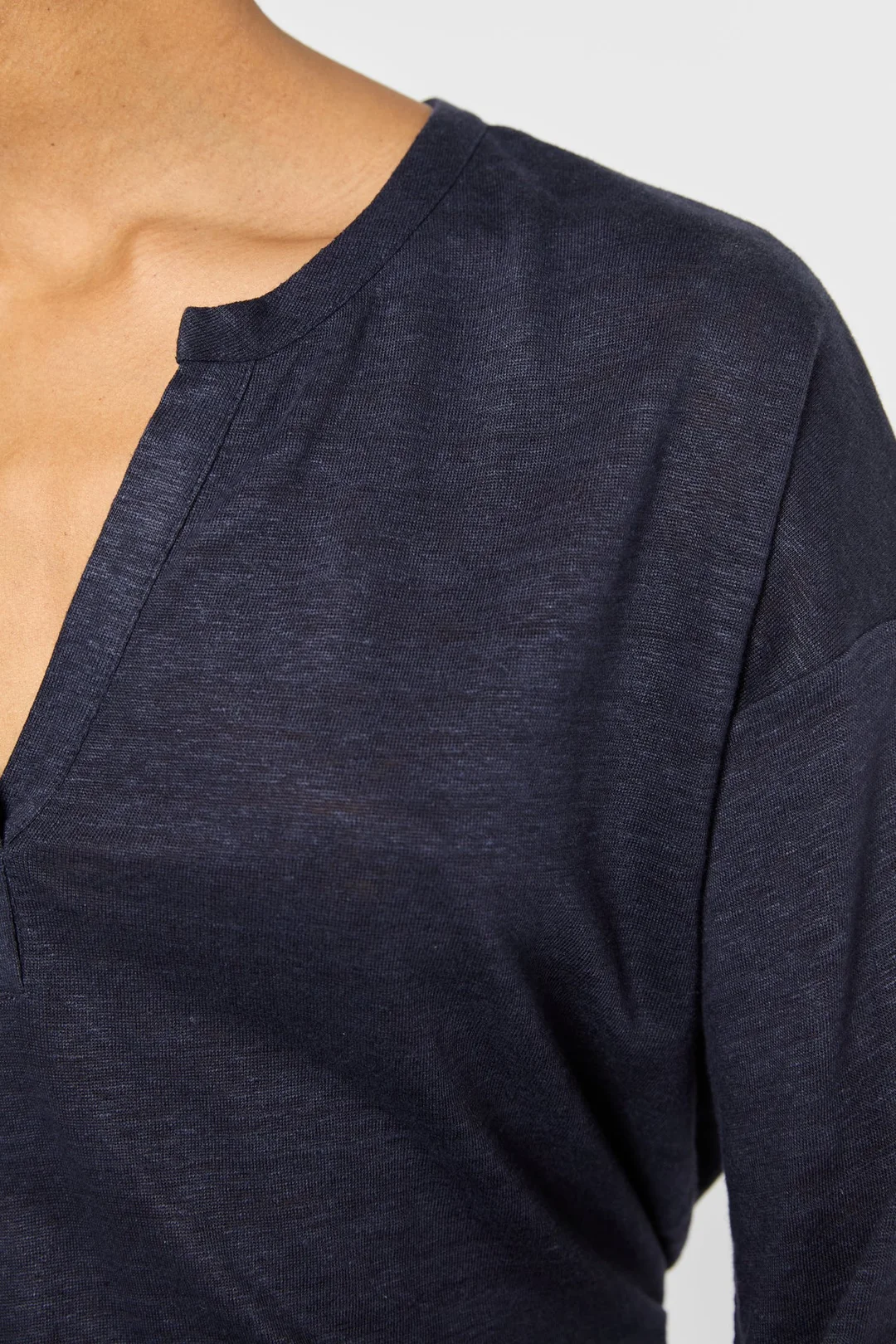 T-shirt tunisien en lin - GRETTA - Marine