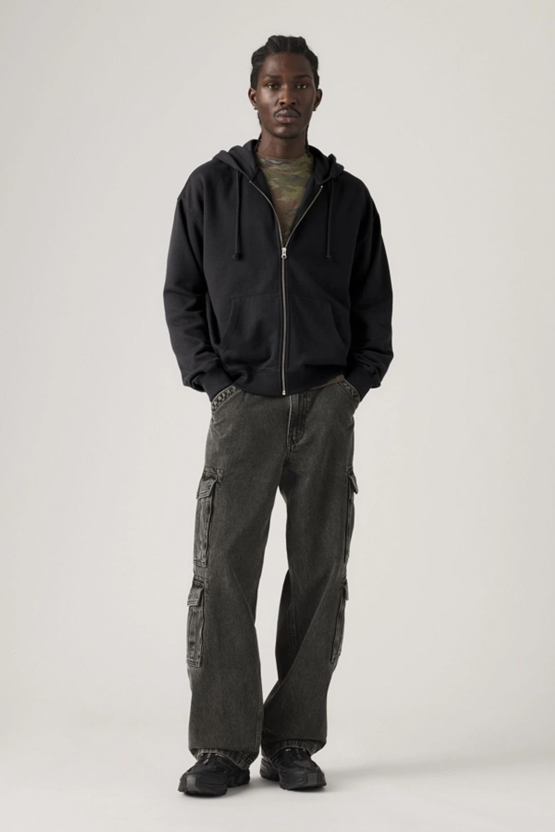 Levi's Pantalon 578 Baggy Cargo - Homme - Noir / Goodbye Darling - 36X34
