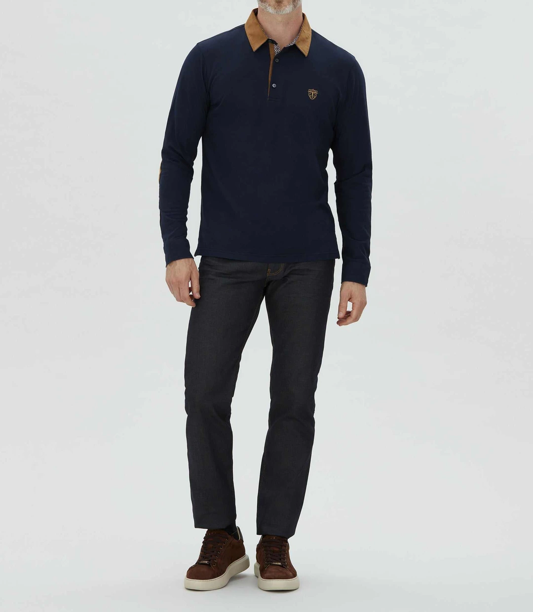 IZAC - Polo jersey chemise marine ''Carl''