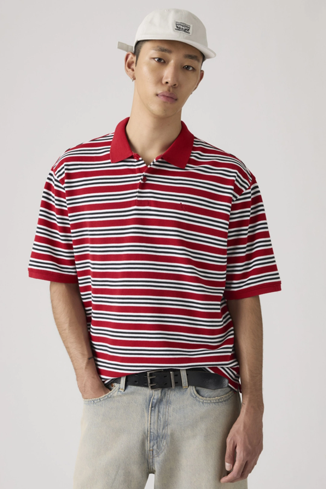 Levi's Polo Boxy Finn - Homme - Vert / Euan Stripe Sycamore - XL