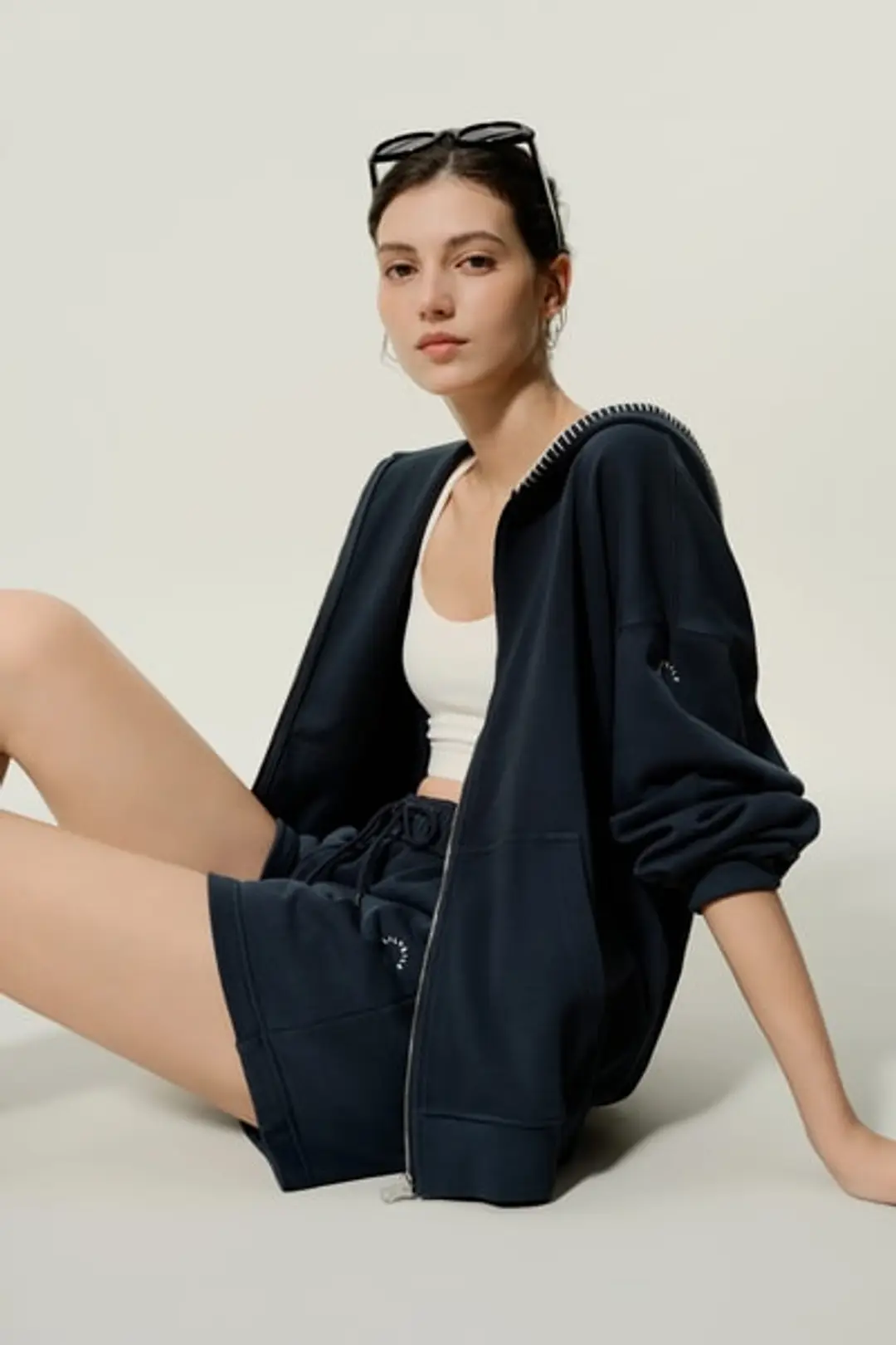 LILYSILK Sweat Seamflow Verge Noir XL Femme - SILKERRY Respirant Douceur Capuche Zippée Oversize