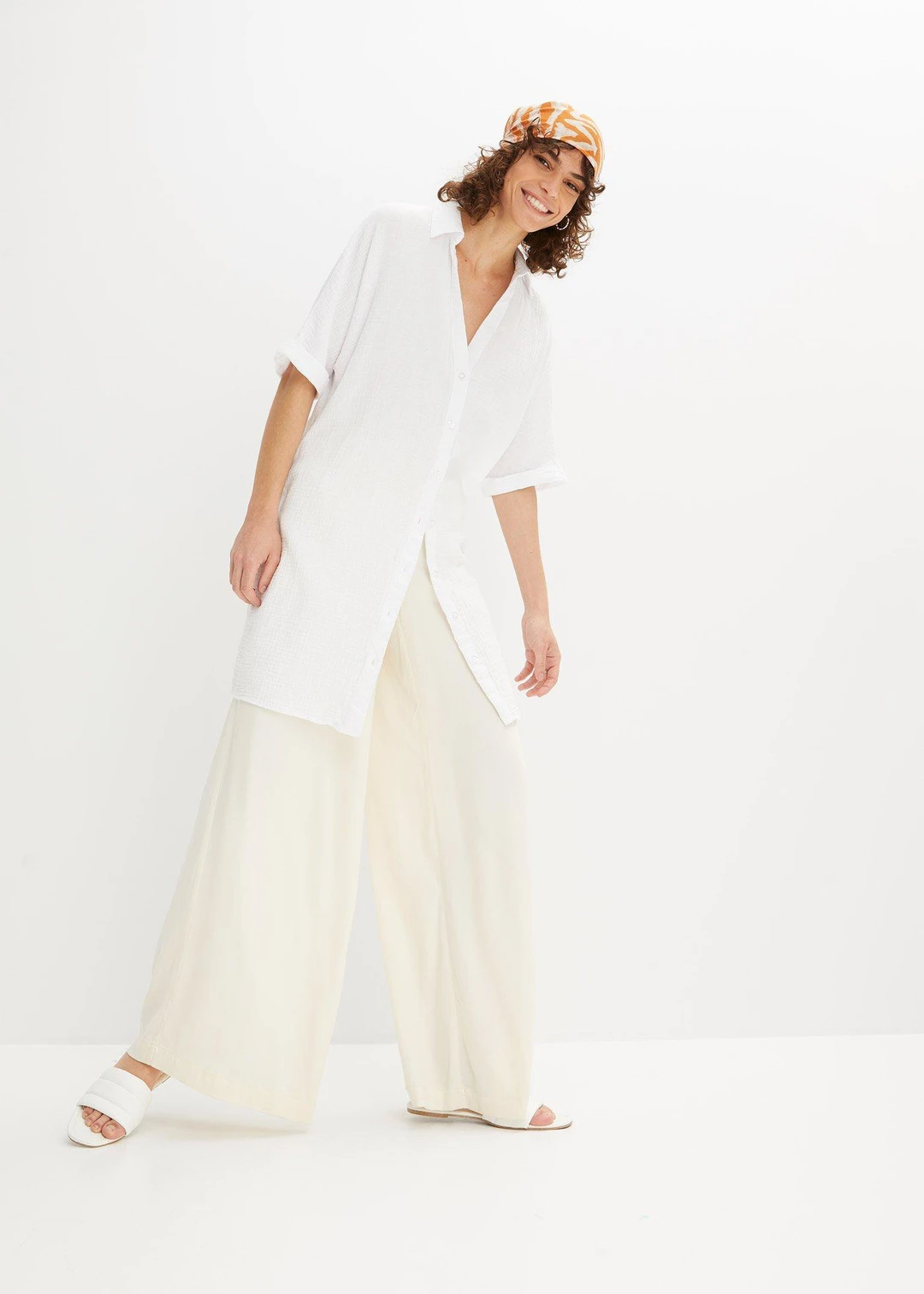 Chemisier long, oversize et doux en gaze de coton - 2