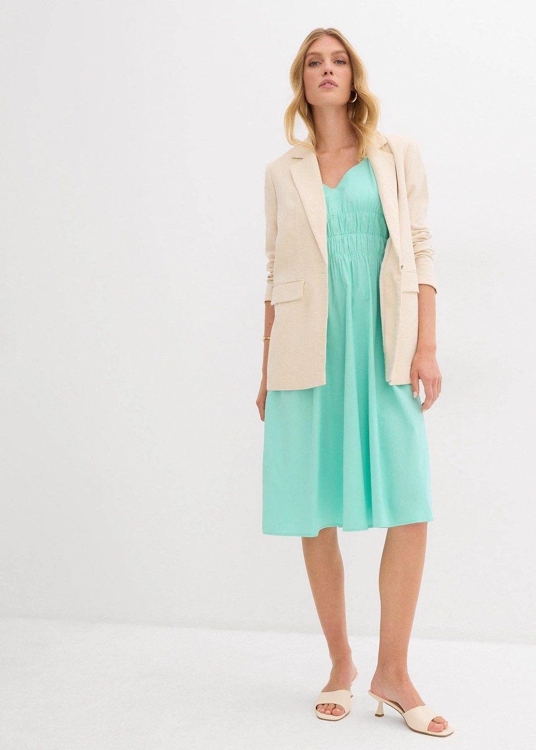 Robe midi 100% coton à fines bretelles - 2