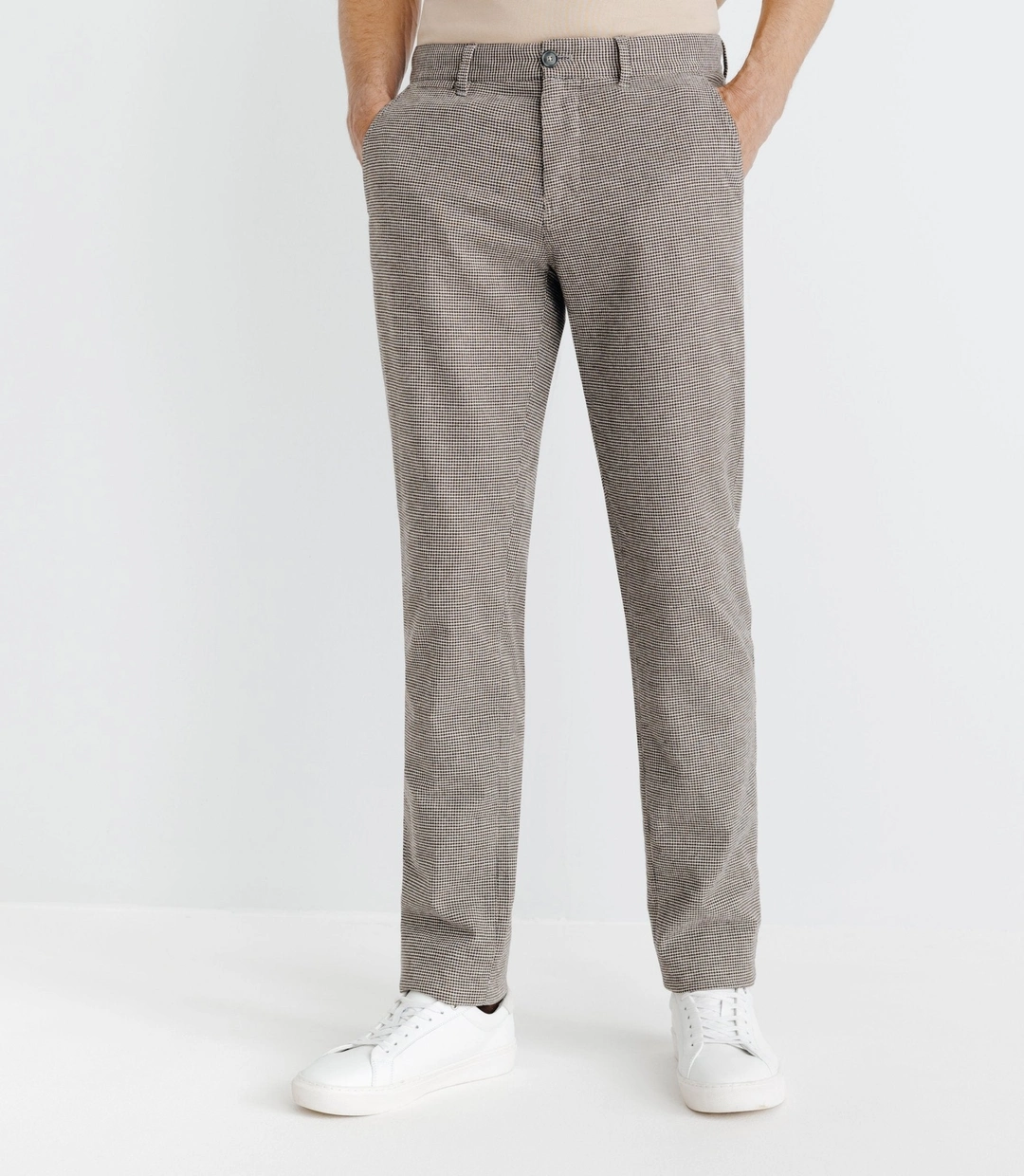 IZAC - Pantalon pied de puce marron