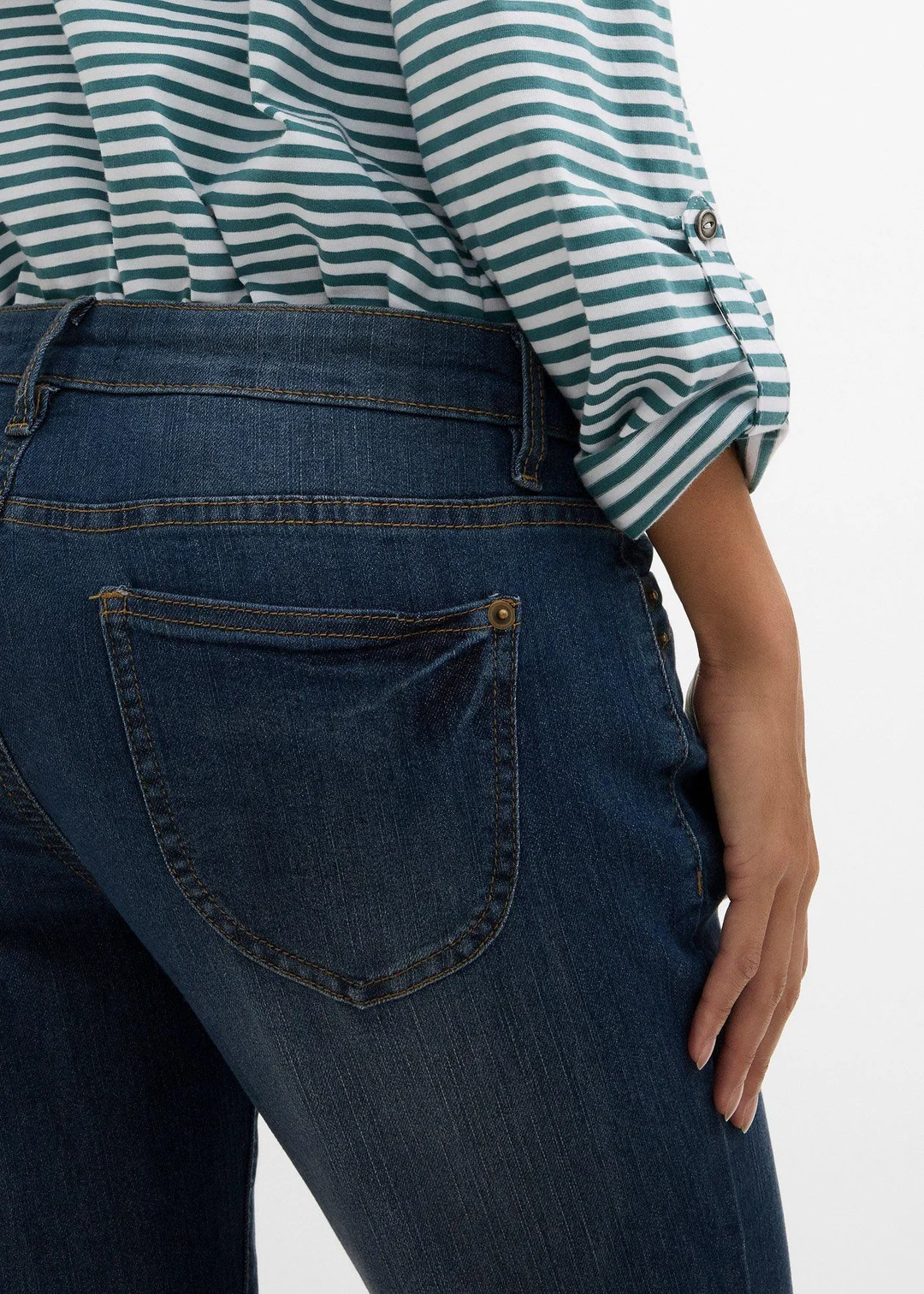 Jean droit taille mi-haute, extensible - 3