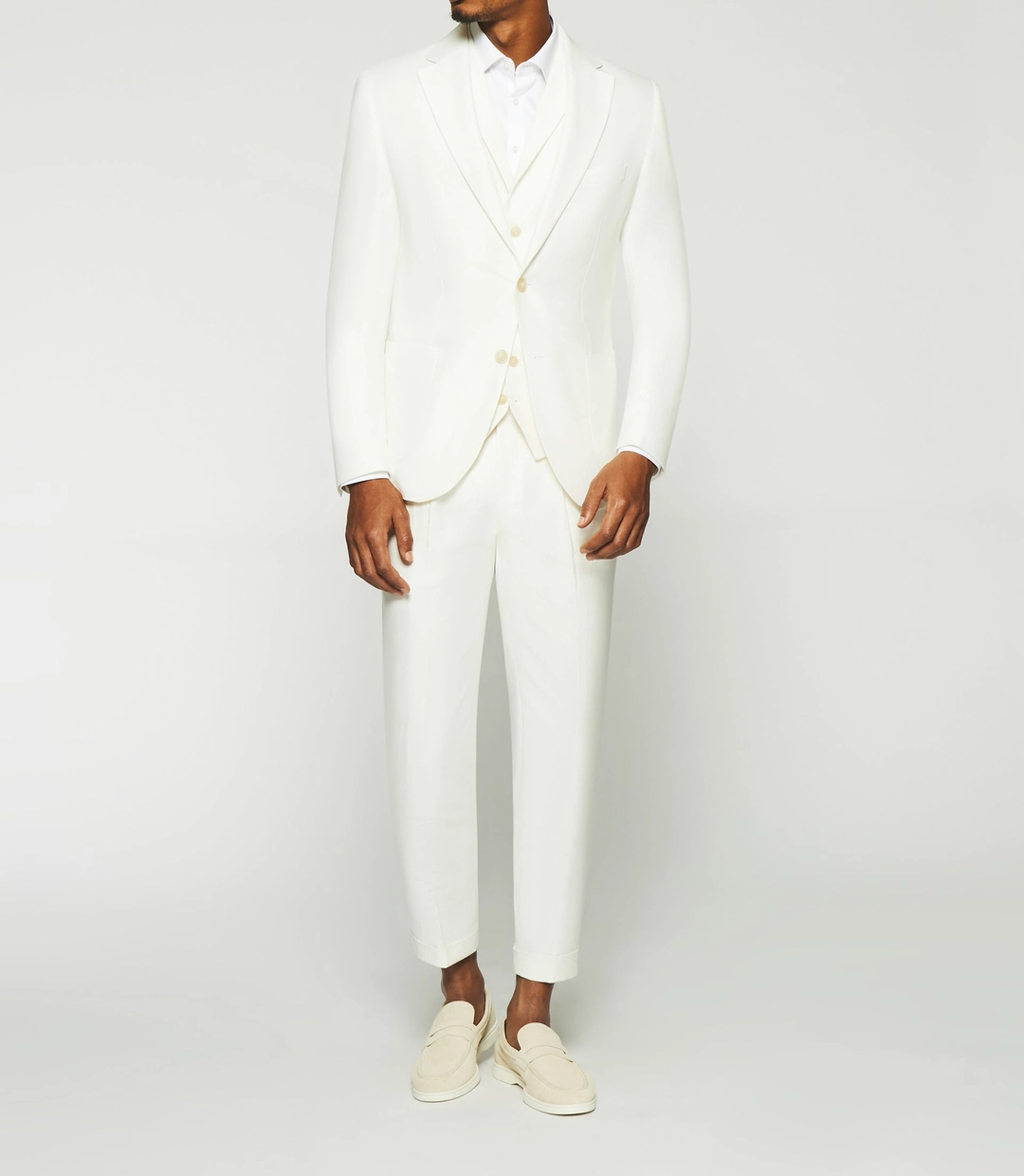 IZAC - Veste séparable en coton lin blanche CACTUS