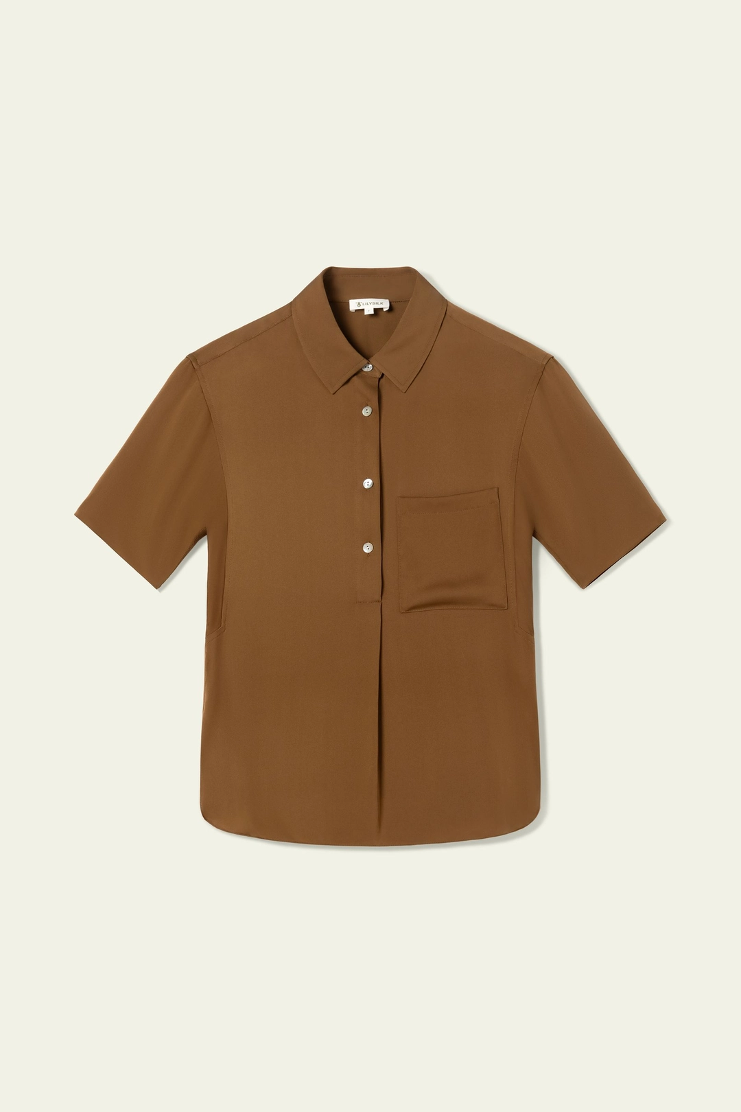 LILYSILK Chemisiers En Soie Poche Latérale Discrète 100 % Soie Double Joe Sophistiqué Et Élégant Style D'Affaires Bleu Minuit L