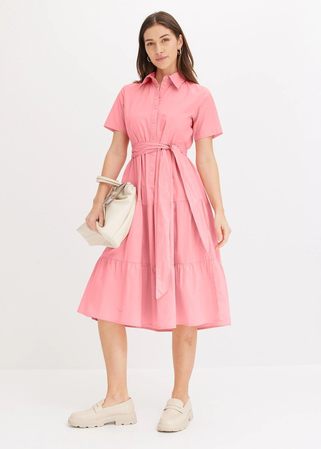 Robe-chemise en coton extensible