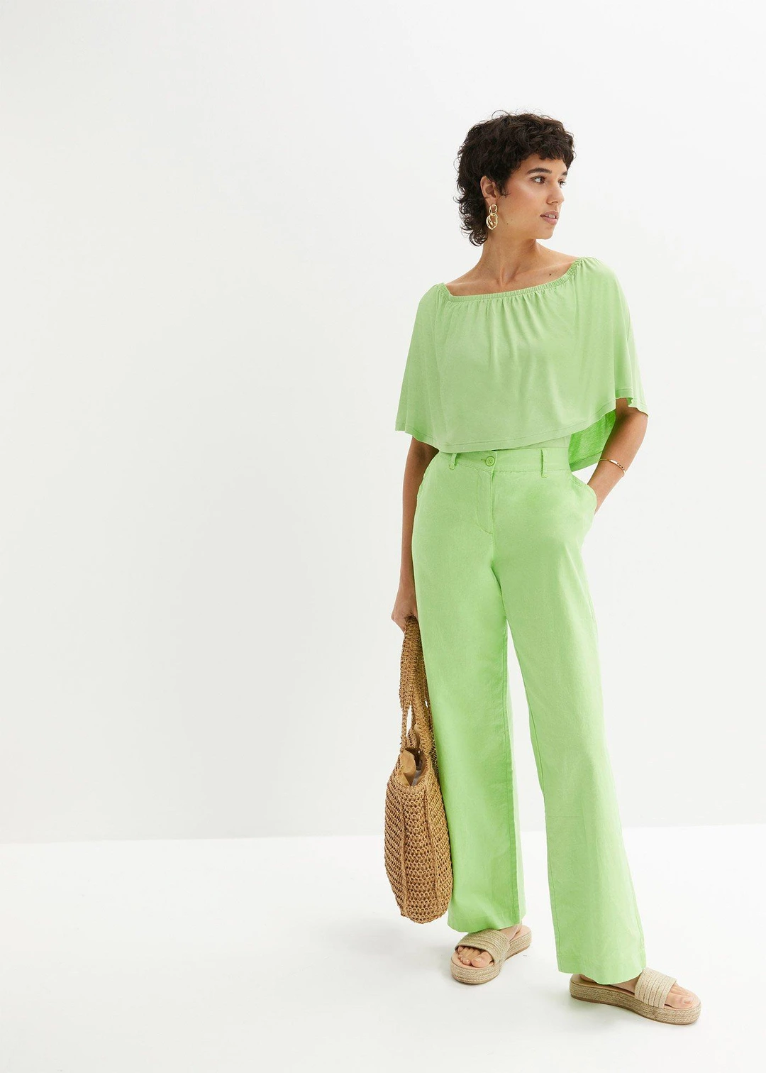 Pantalon tissé en lin et coton - 2