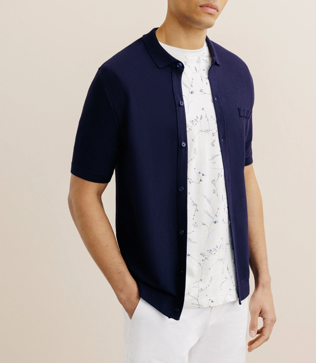IZAC - Polo en maille marine