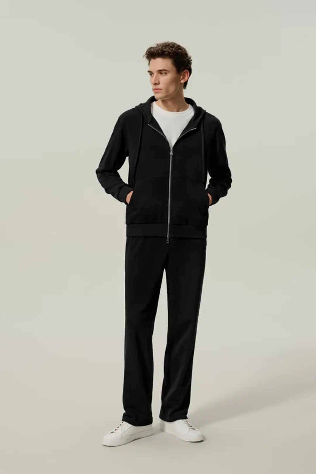 LILYSILK Pantalon de Jogging Homme en Soie Bouclée Confortable Coupe Droite Espresso M