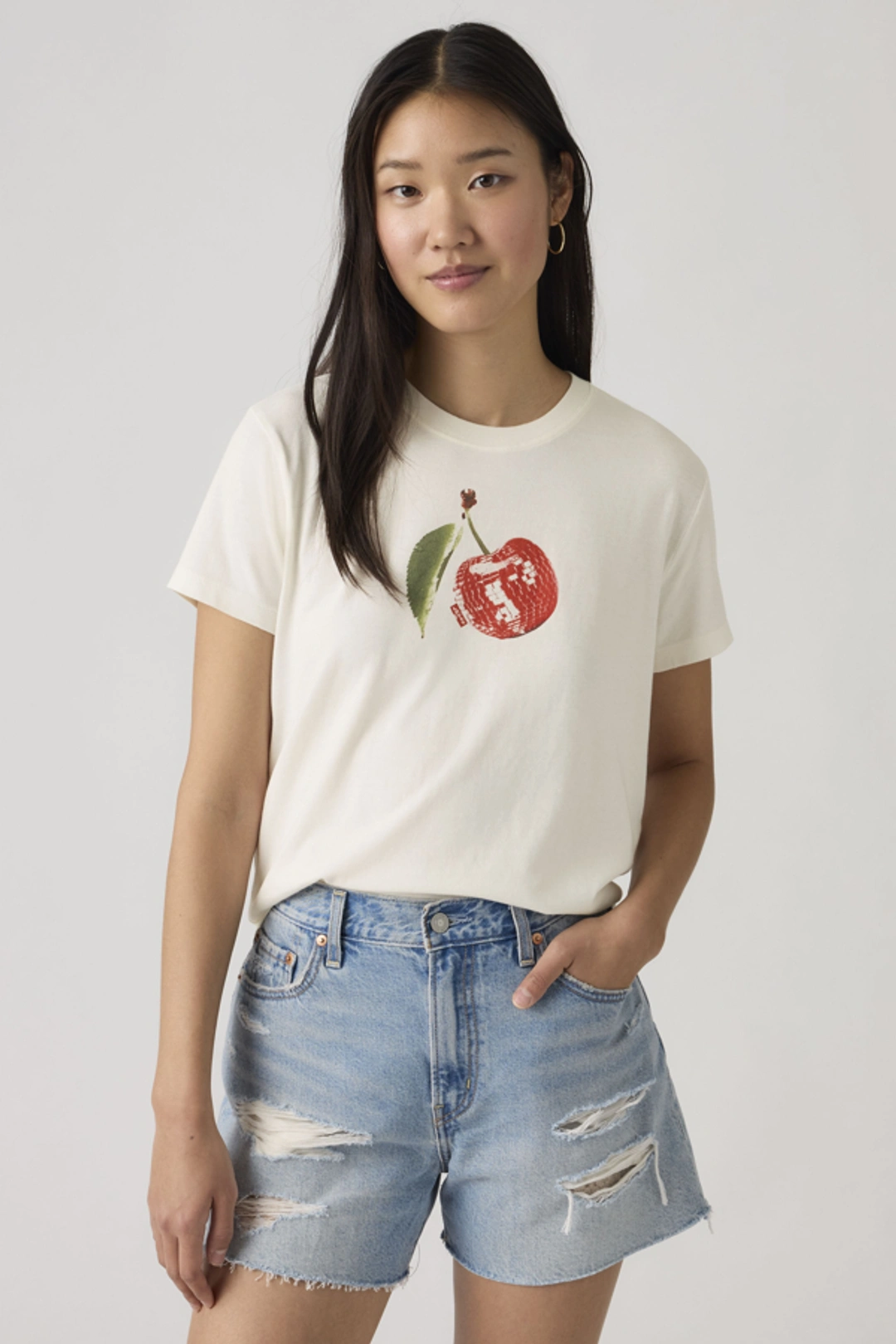Levi's T Shirt Graphique Favorite - Femme - Blanc / Western Collegiate Tofu - XS