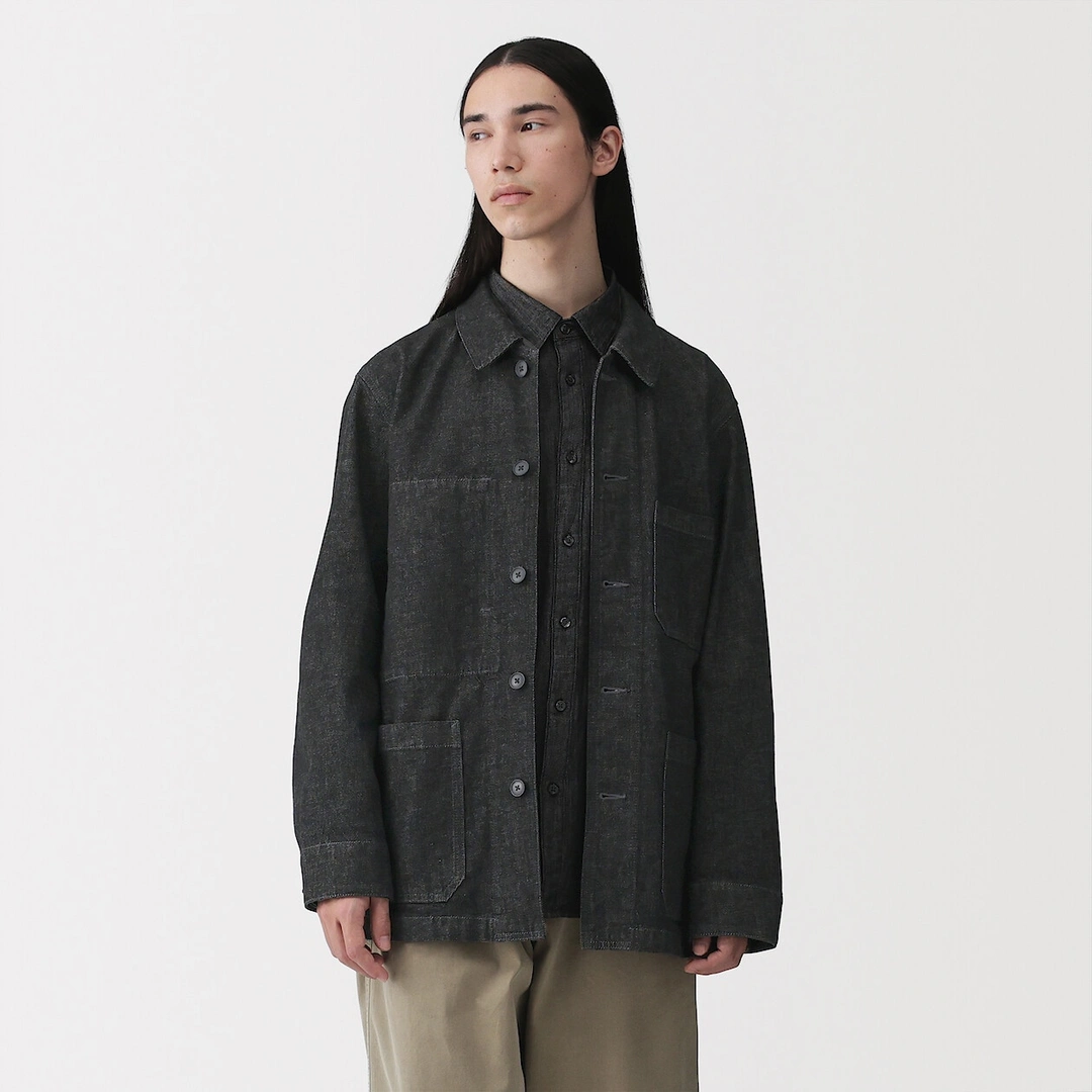 Veste de travail denim en kapok mélangé pour homme