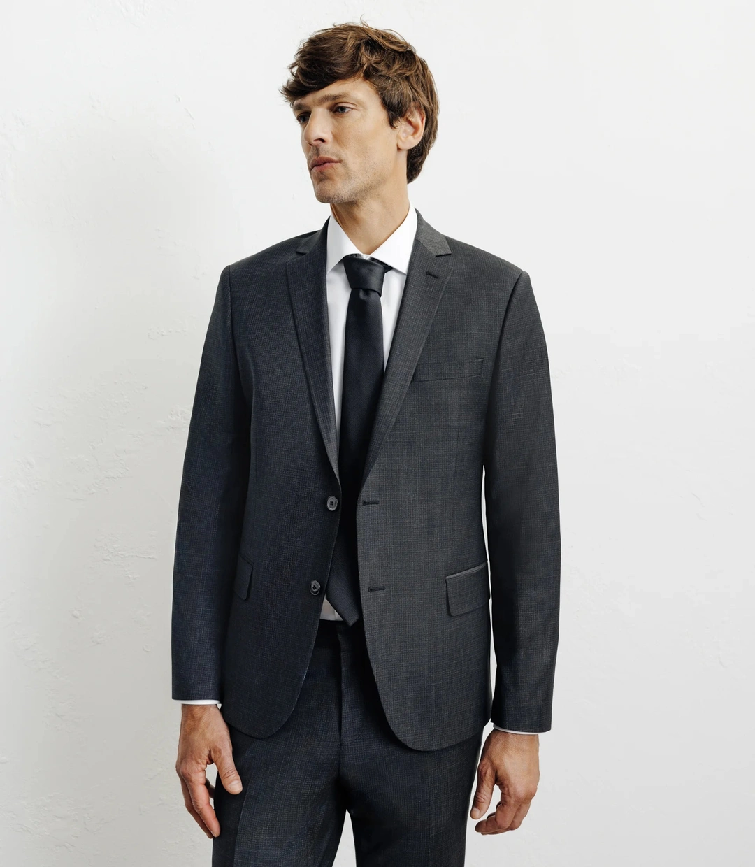 IZAC - Costume 2 boutons gris foncé