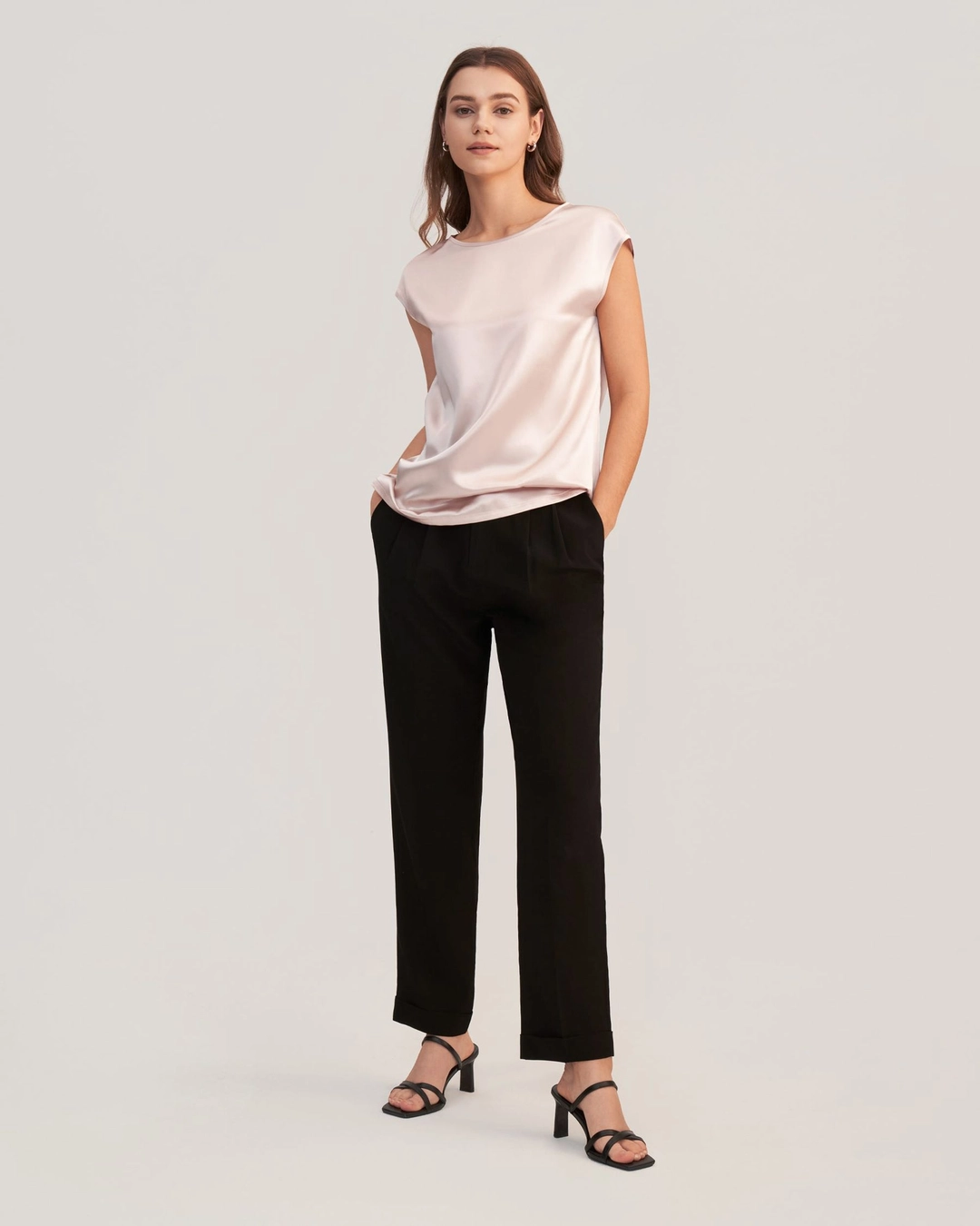 LILYSILK T Shirt Soie Femme Manches Courtes Soie De Mûrier De Haute Qualité Vêtements Pour Petites Personnes Une Élégance Intemporelle Noir Petite Xs