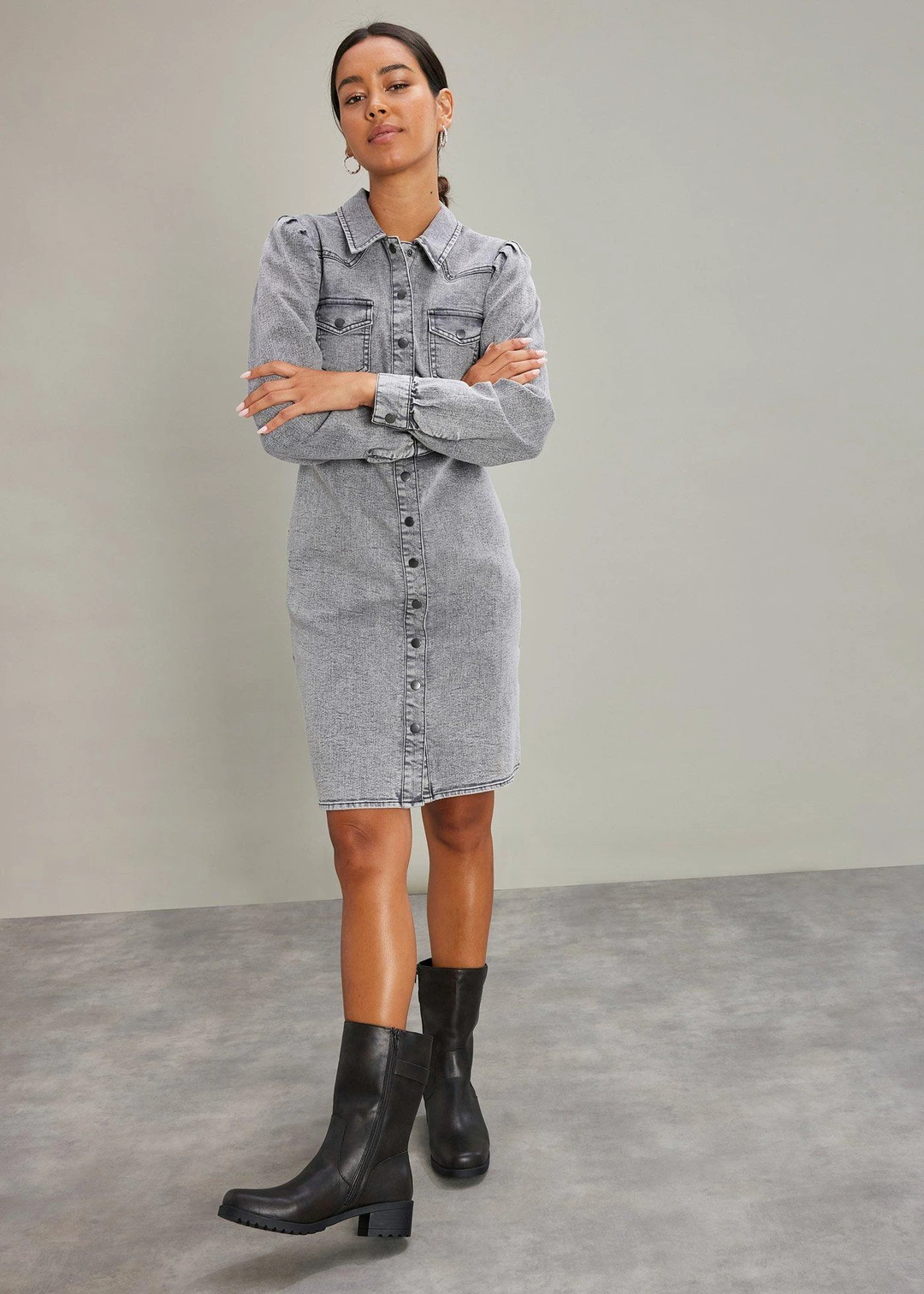 Robe courte en jean - 2