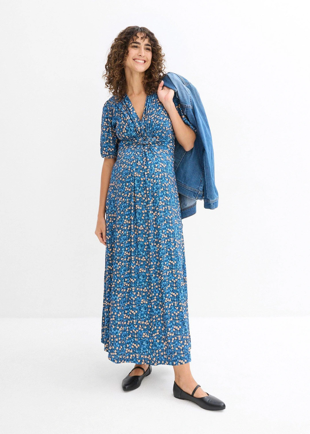 Robe longue de grossesse et d'allaitement en jersey - 2