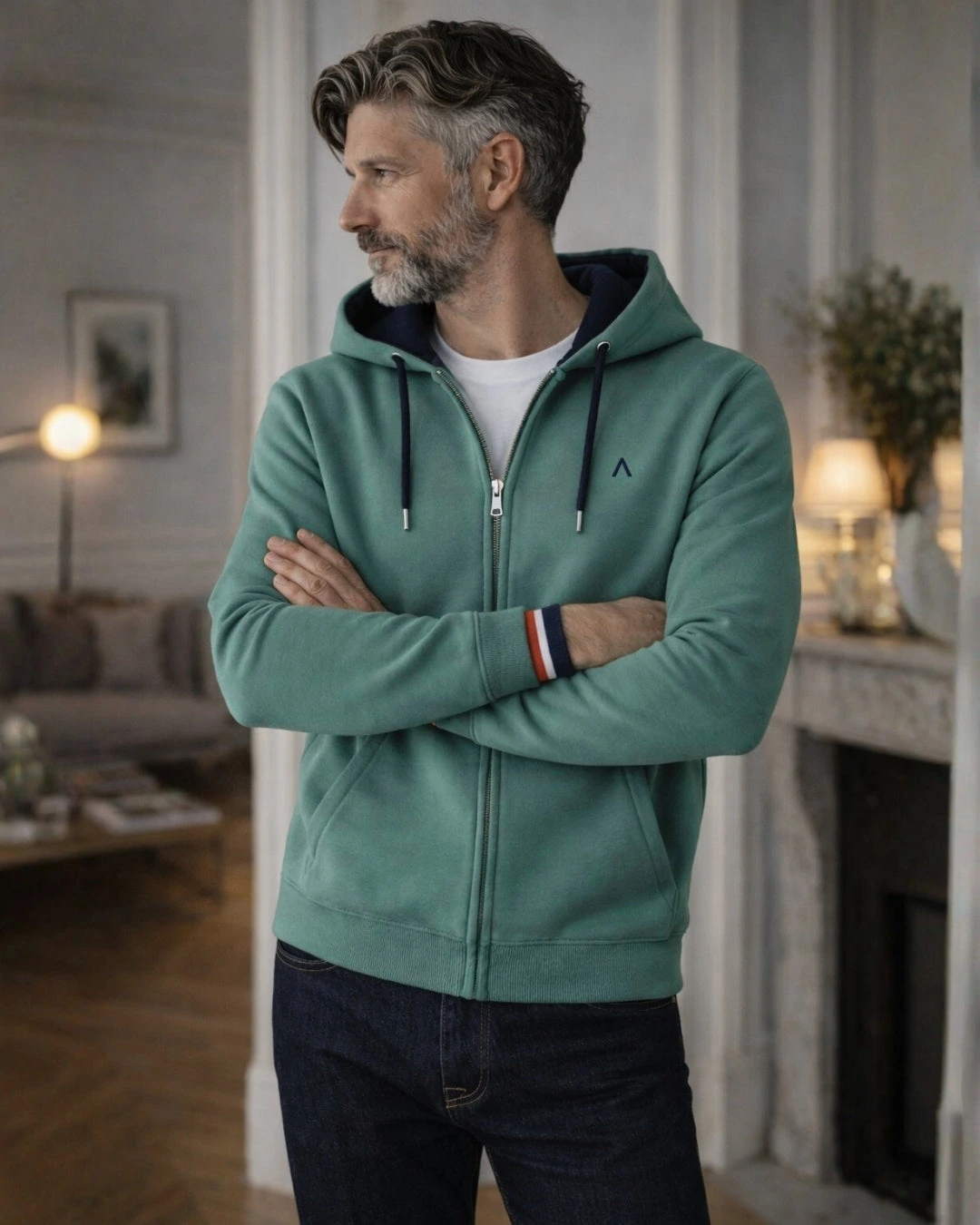 VESTE ZIPPEE MARIUS VERT | COTON BIO | PRÉCOMMANDE
