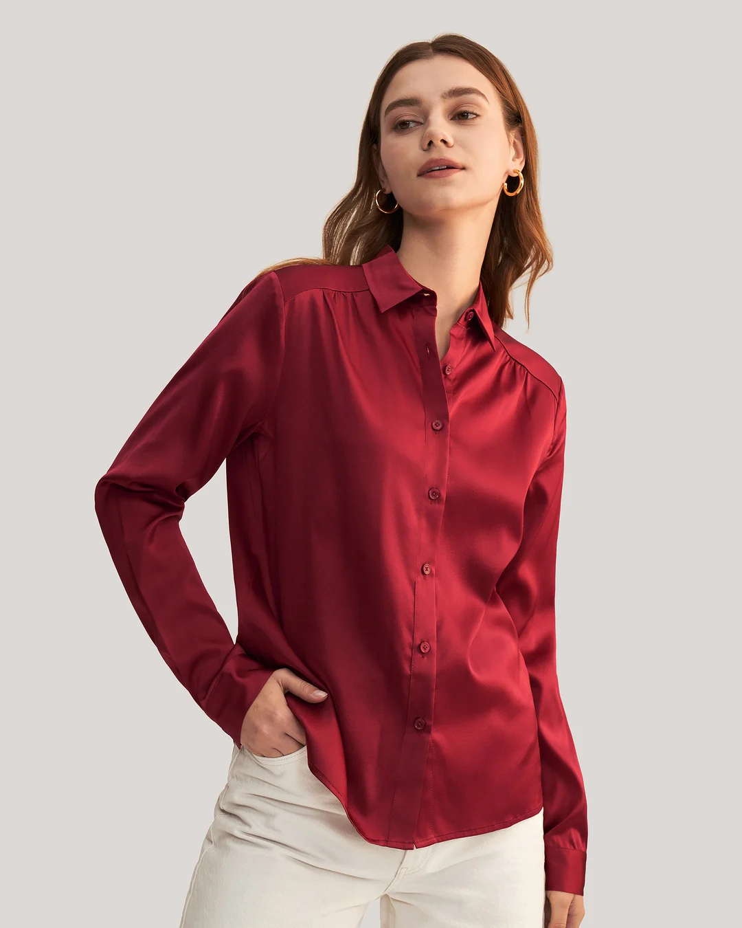 LILYSILK Chemisier En Soie De Mûrier Naturelle Manches Longues