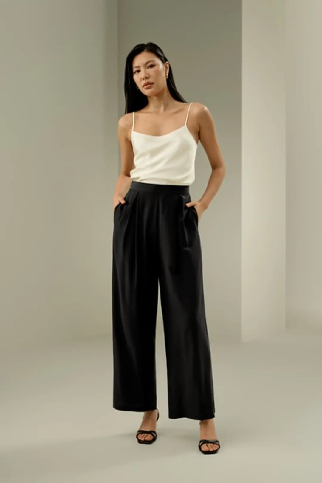 LILYSILK Pantalon Gaucho Soie Femme Noir 46 - 18 Momme, Fluide et Élégant