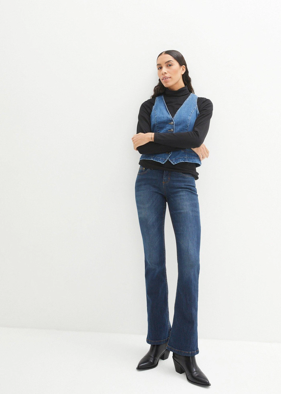Jean bootcut taille mi-haute, extensible - 2
