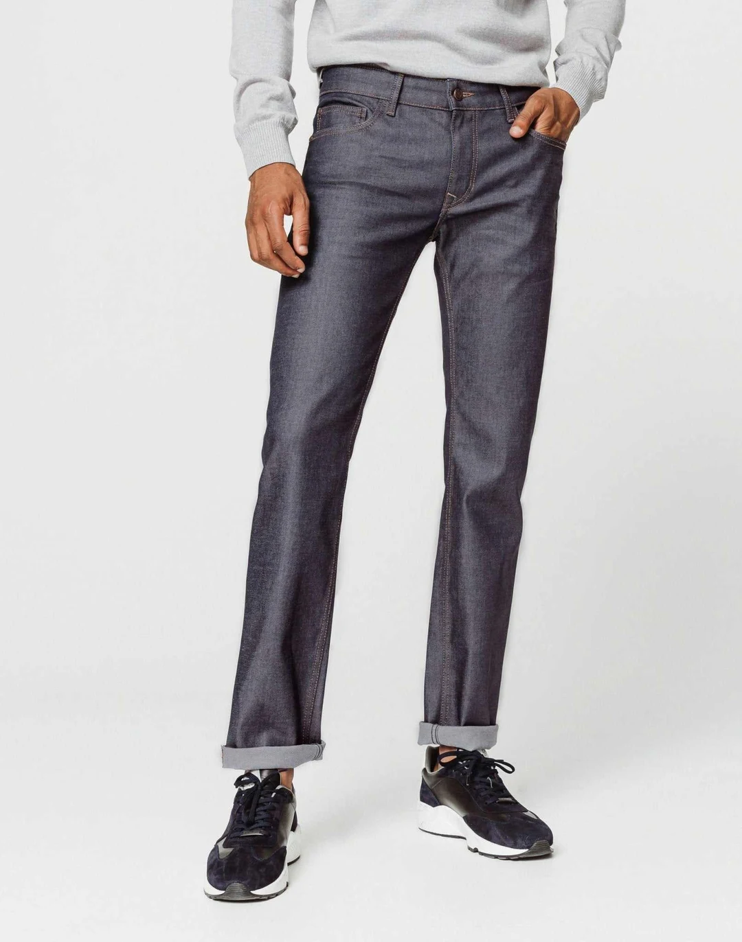 IZAC - Jean slim enduit bleu gris