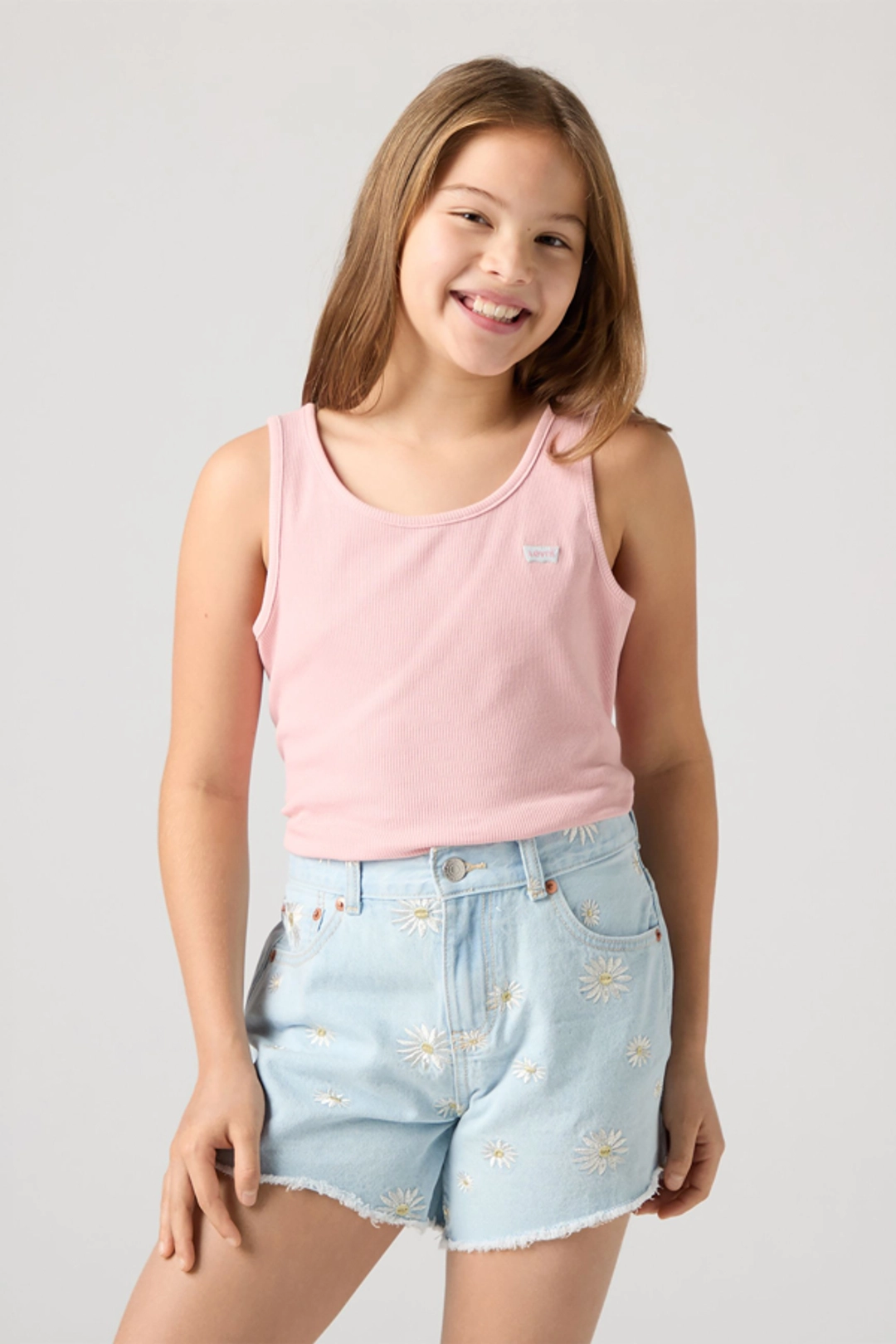 Levi's Teenager Meet And Greet Ribbed Tank Top - Femme - Rose / Coral Blush - 14A