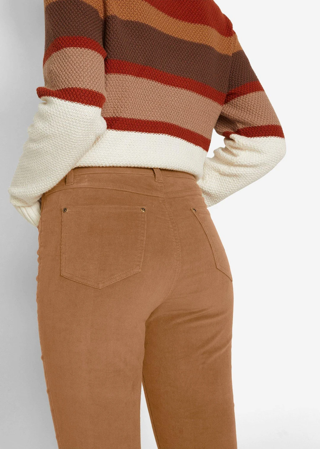 Pantalon skinny en velours côtelé extensible