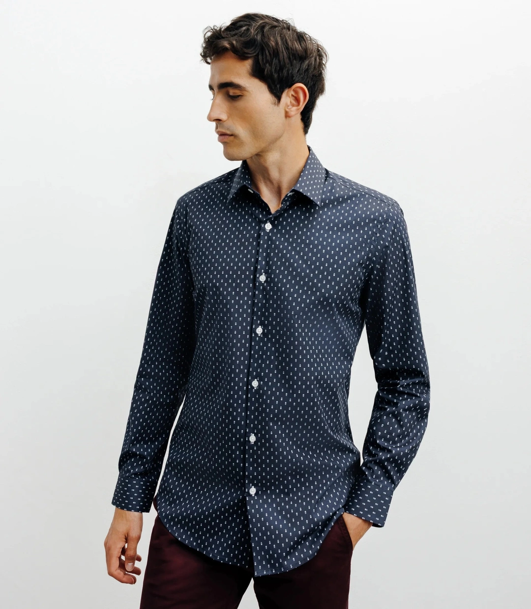 IZAC - Chemise ville imprimée marine