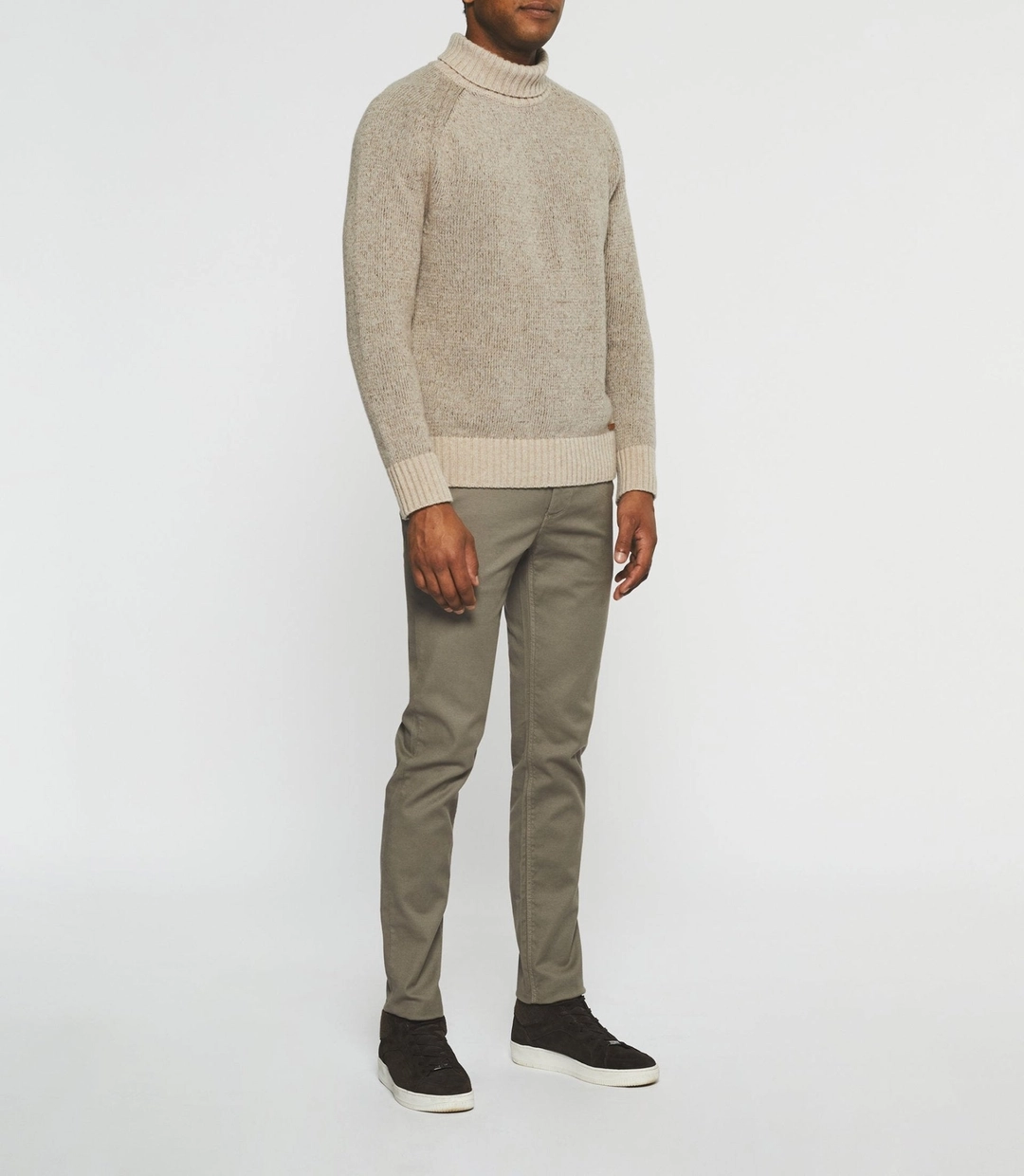 IZAC - Pull col roulé en laine beige BELMO