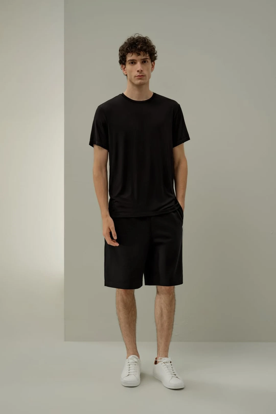 LILYSILK T-shirt Homme Soie Jersey Breeze Noir XXL Léger Respirant Confortable Été