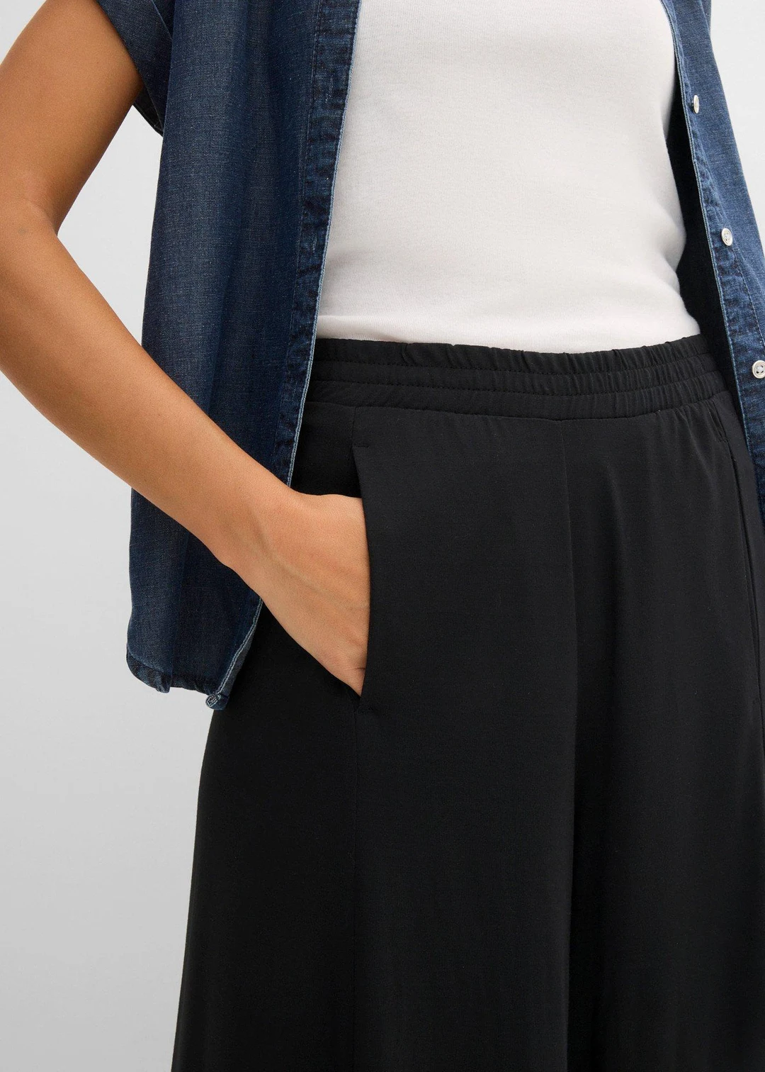 Jupe-culotte en jersey, jambes larges - 3