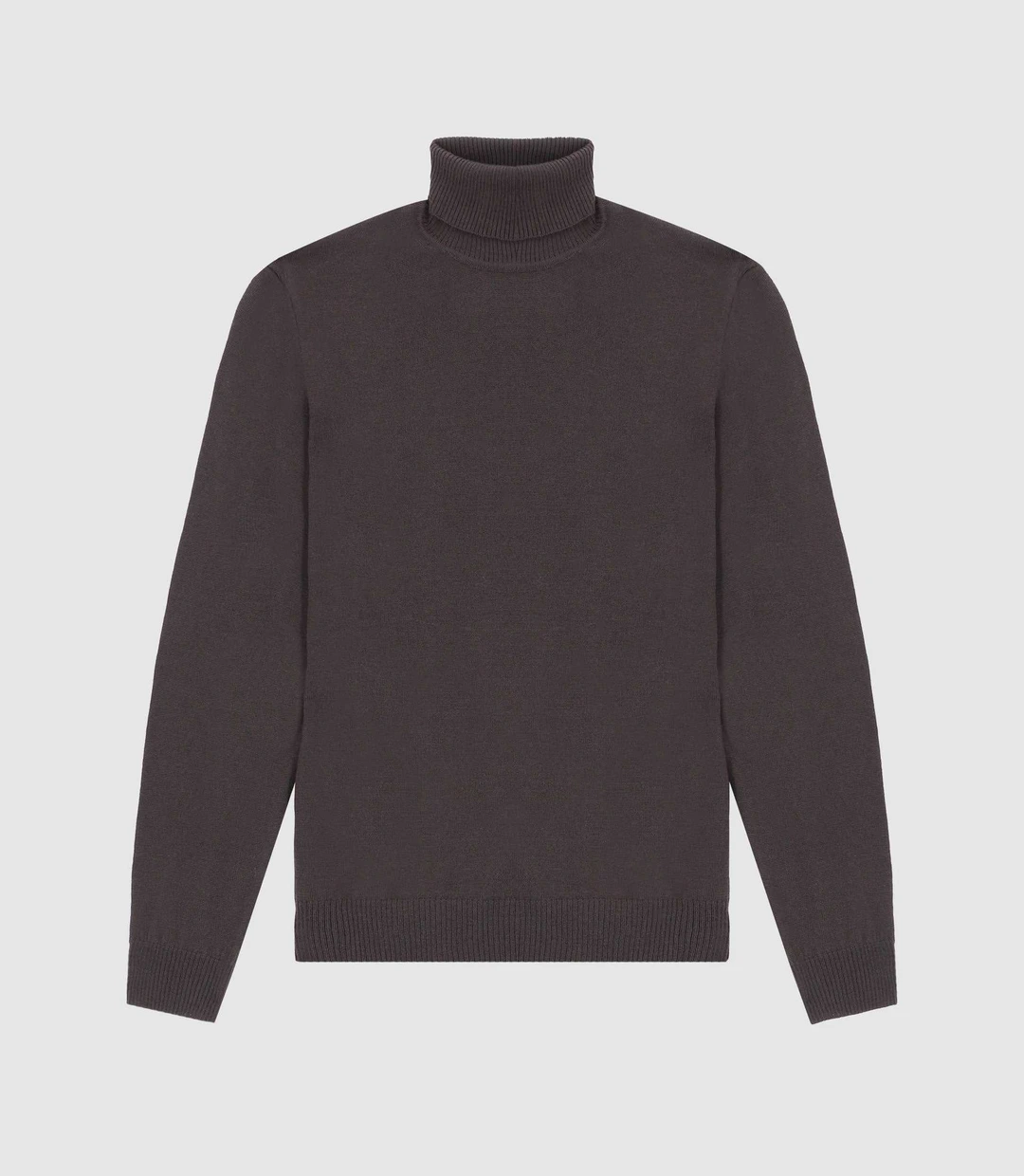 IZAC - Pull col roulé marron 100% mérinos