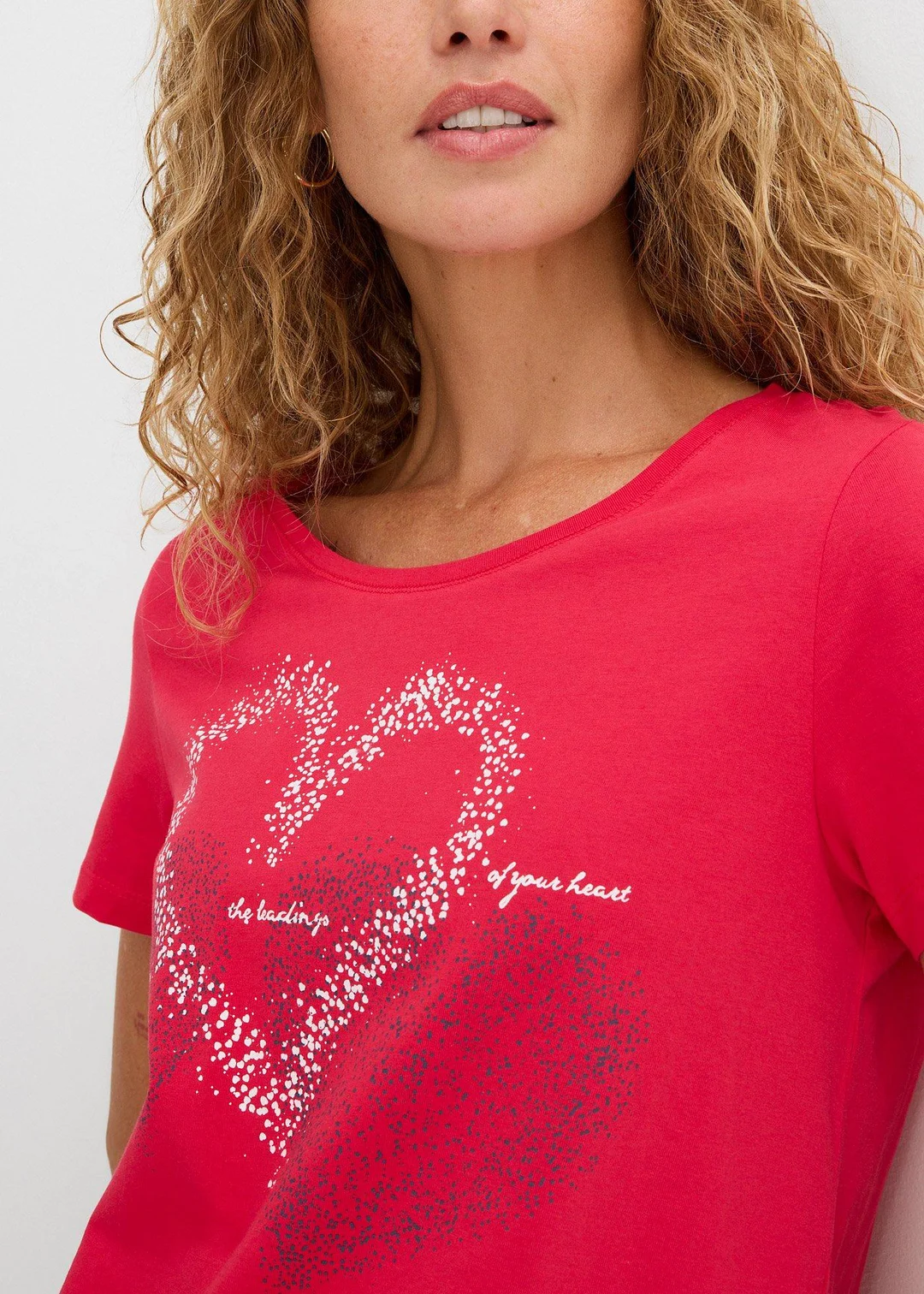 T-shirt coton à imprimé cœur