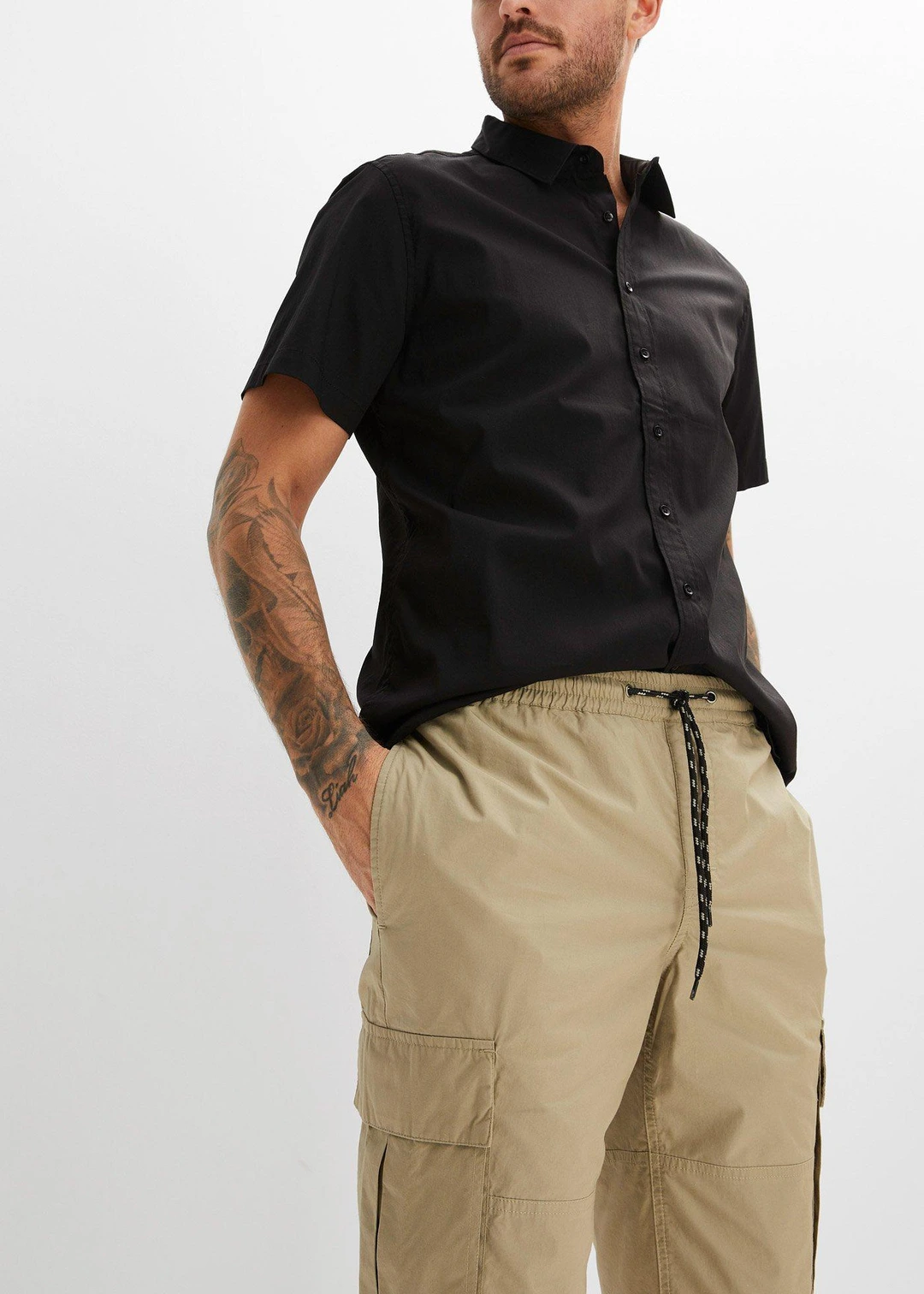 Bermuda cargo à taille élastiquée, Regular - 3